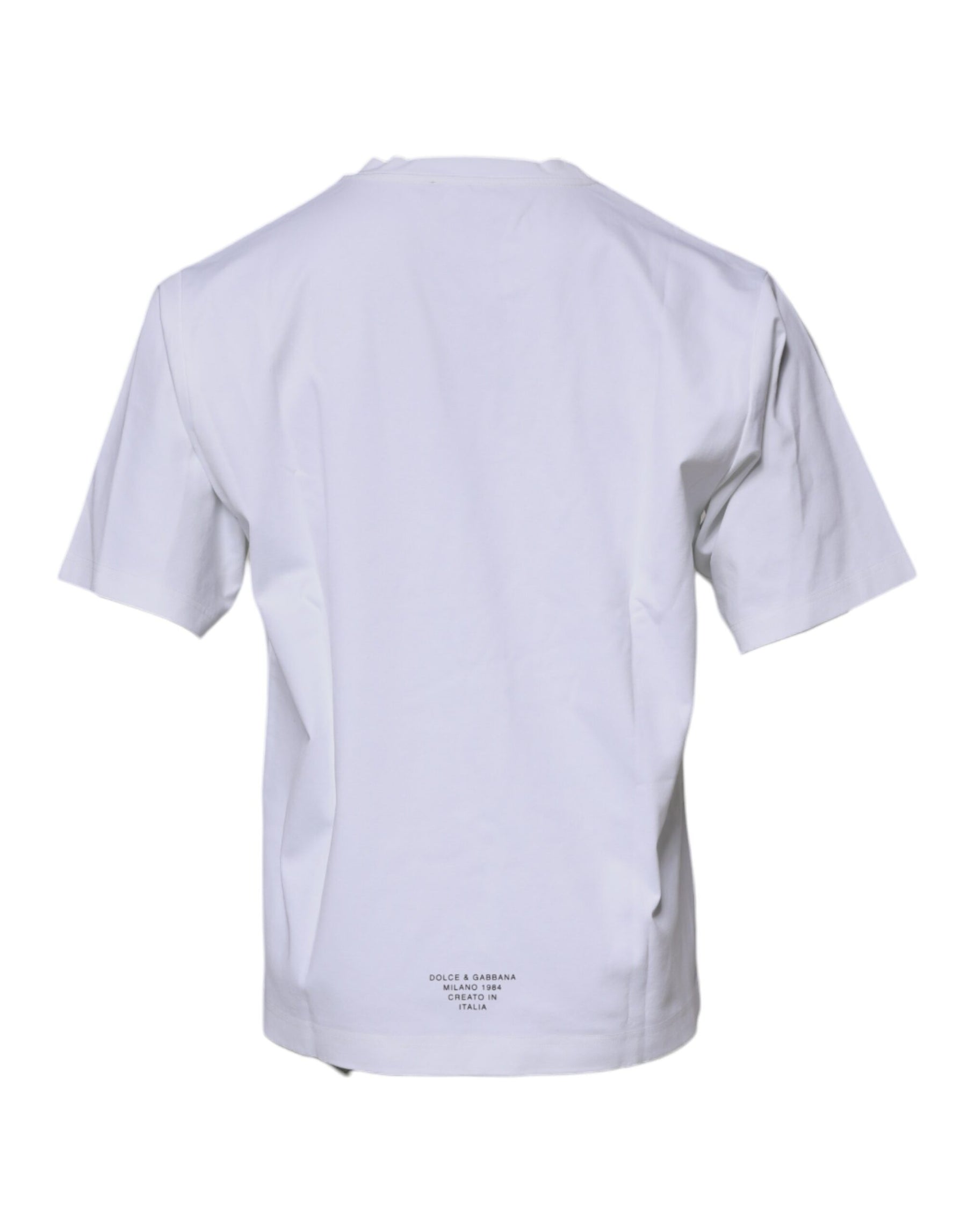 Dolce & Gabbana White DG Logo Cotton Crew Neck T-shirt | Regal Royce