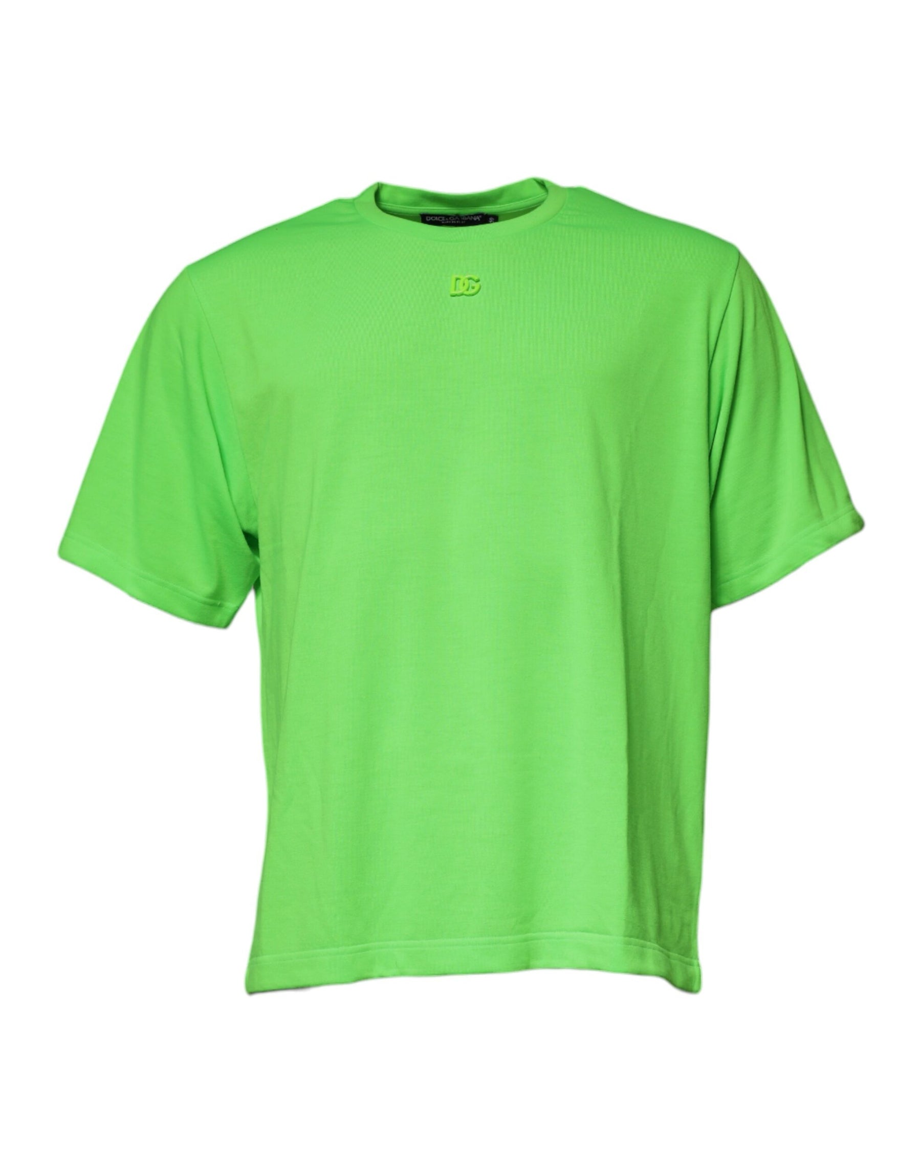Dolce & Gabbana Green DG Logo Cotton Crew Neck T-shirt | Regal Royce