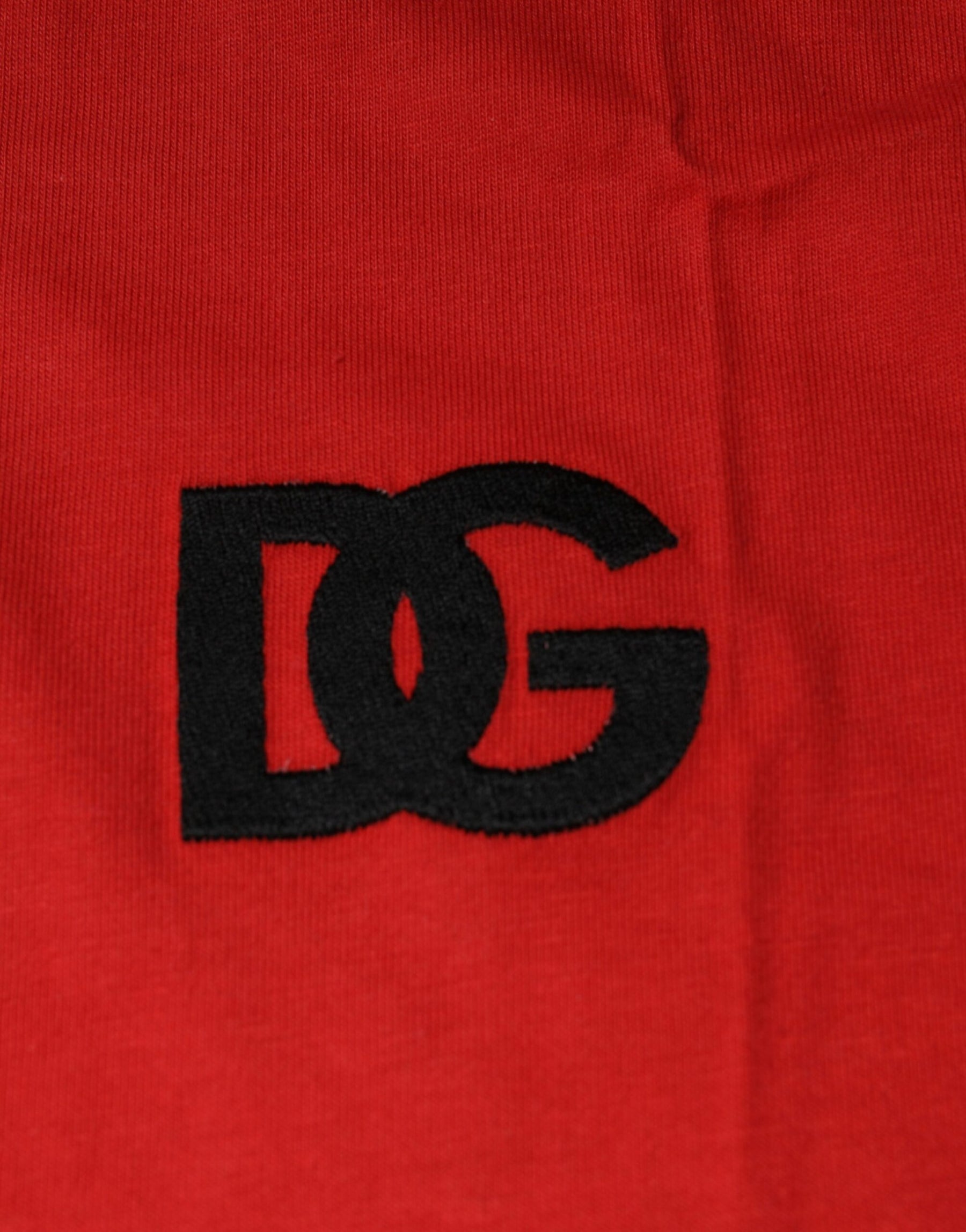 Dolce & Gabbana Red DG Logo Cotton Crew Neck T-shirt | Regal Royce