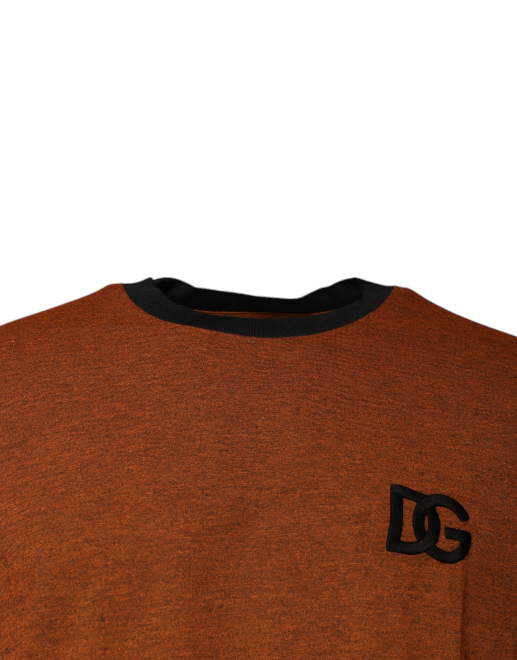 Dolce & Gabbana Brown DG Logo Cotton Crew Neck T-shirt | Regal Royce