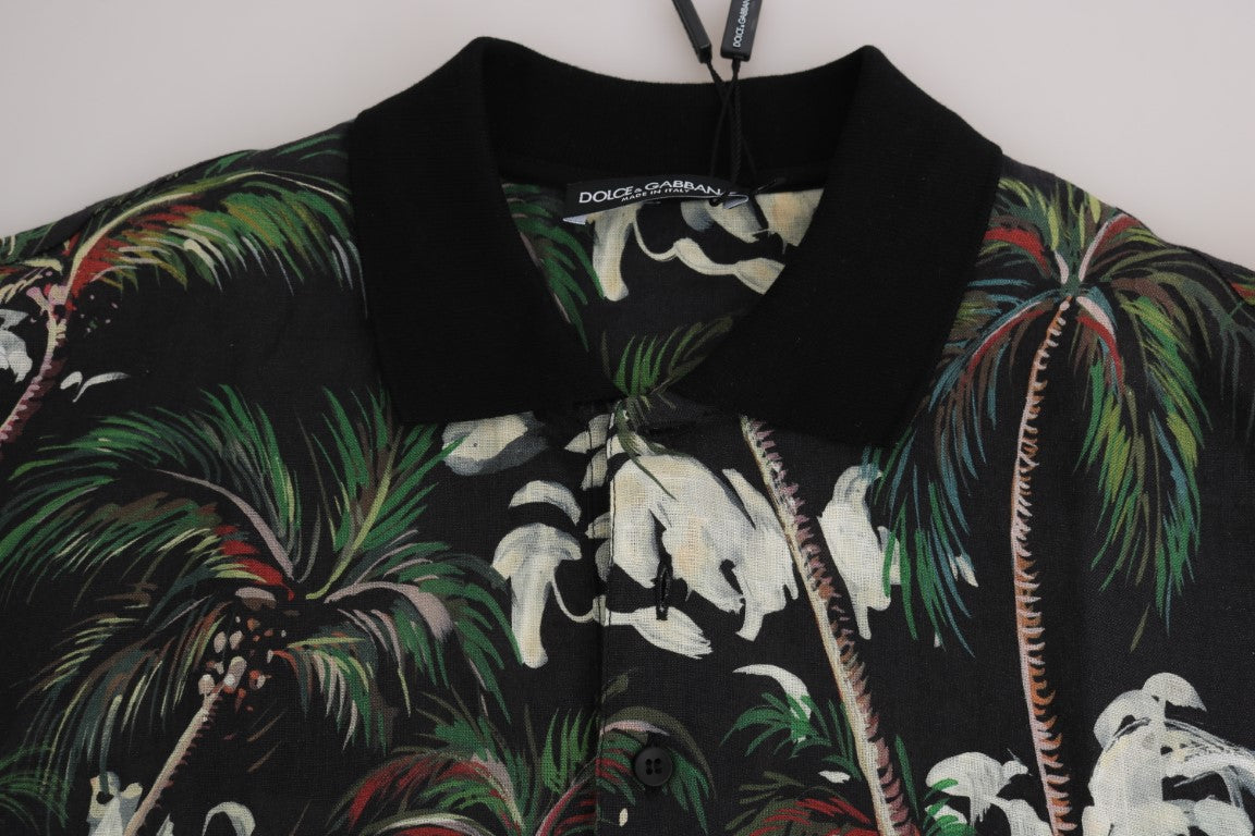 Dolce & Gabbana Black Volcano Sicily Short Sleeve T-Shirt | Regal Royce