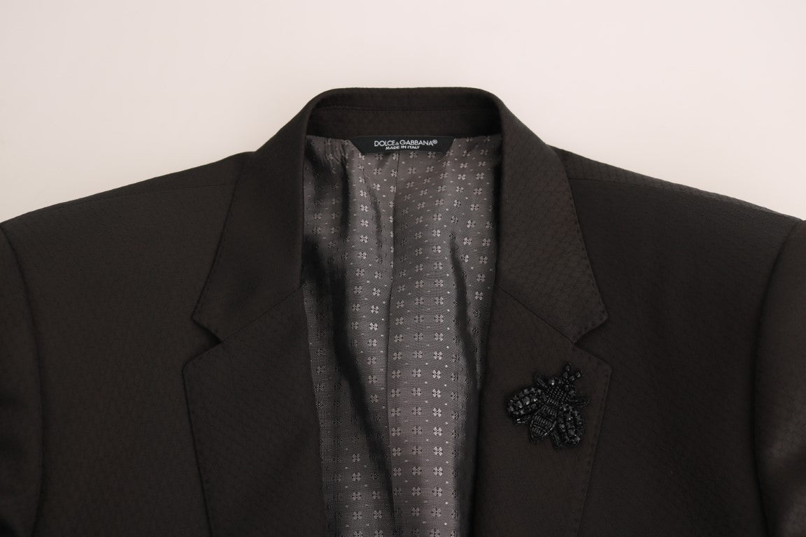 Dolce & Gabbana Brown Wool Crystal Bee Slim Fit MARTINI | Regal Royce