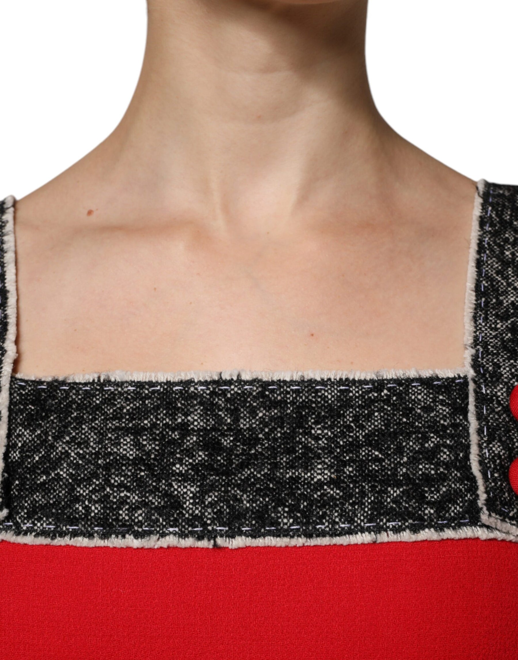 Dolce & Gabbana Red Wool Sleeveless A-line Flared Mini Dress | Regal Royce