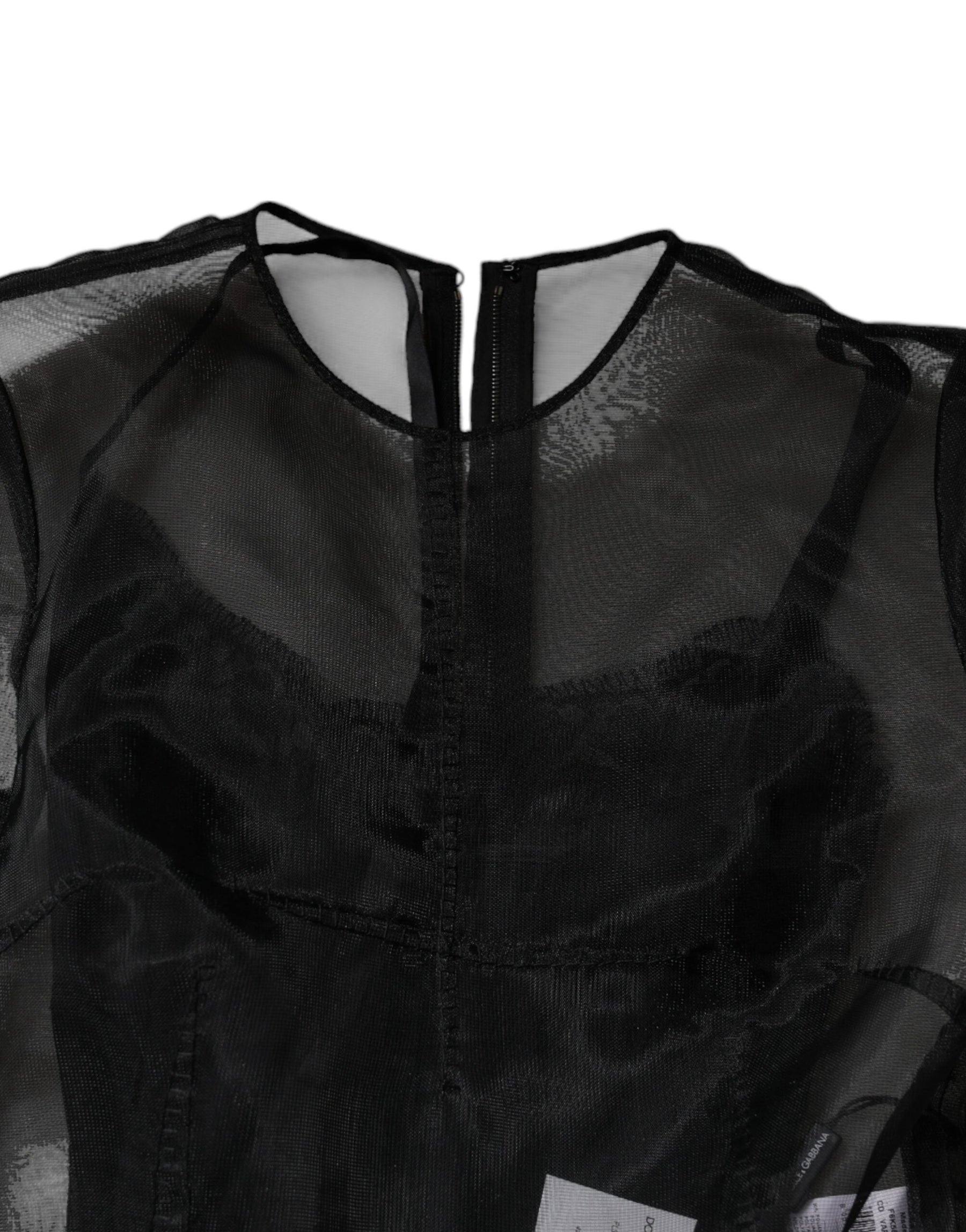 Dolce & Gabbana Black Tulle A-line Midi Cocktail Gown Dress | Regal Royce