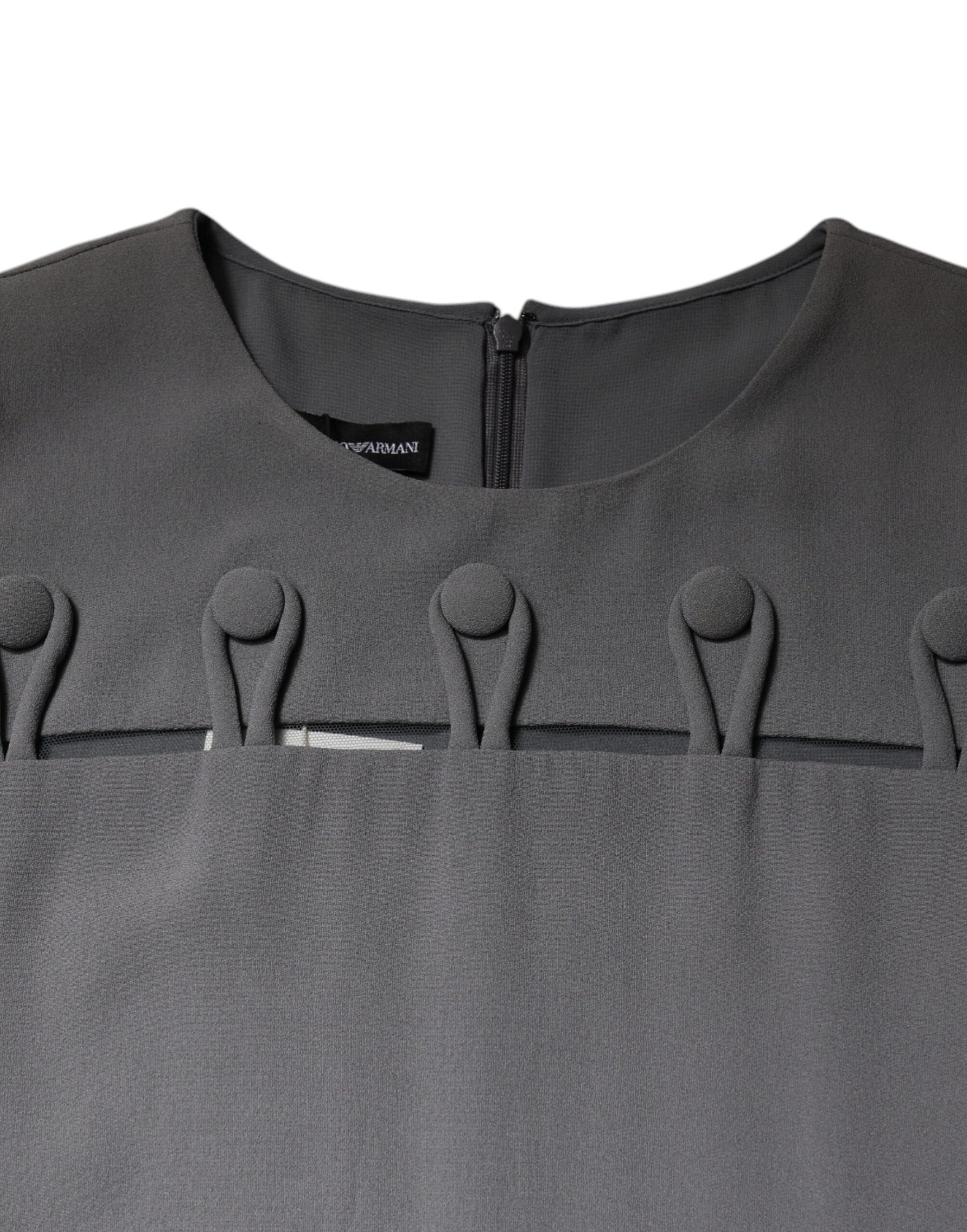 Emporio Armani Gray Round Neck Sleeveless A-line Mini Dress | Regal Royce