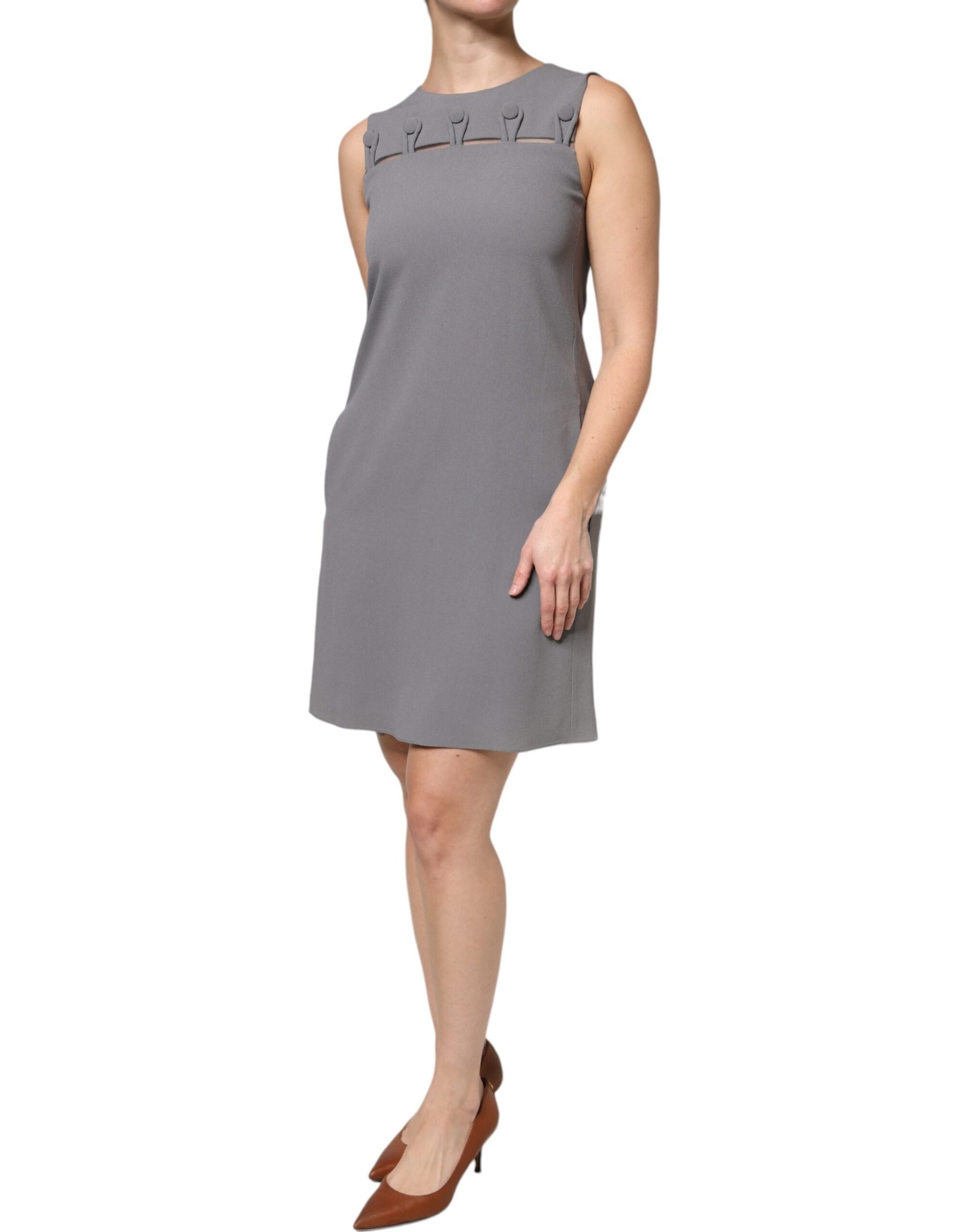Emporio Armani Gray Round Neck Sleeveless A-line Mini Dress | Regal Royce