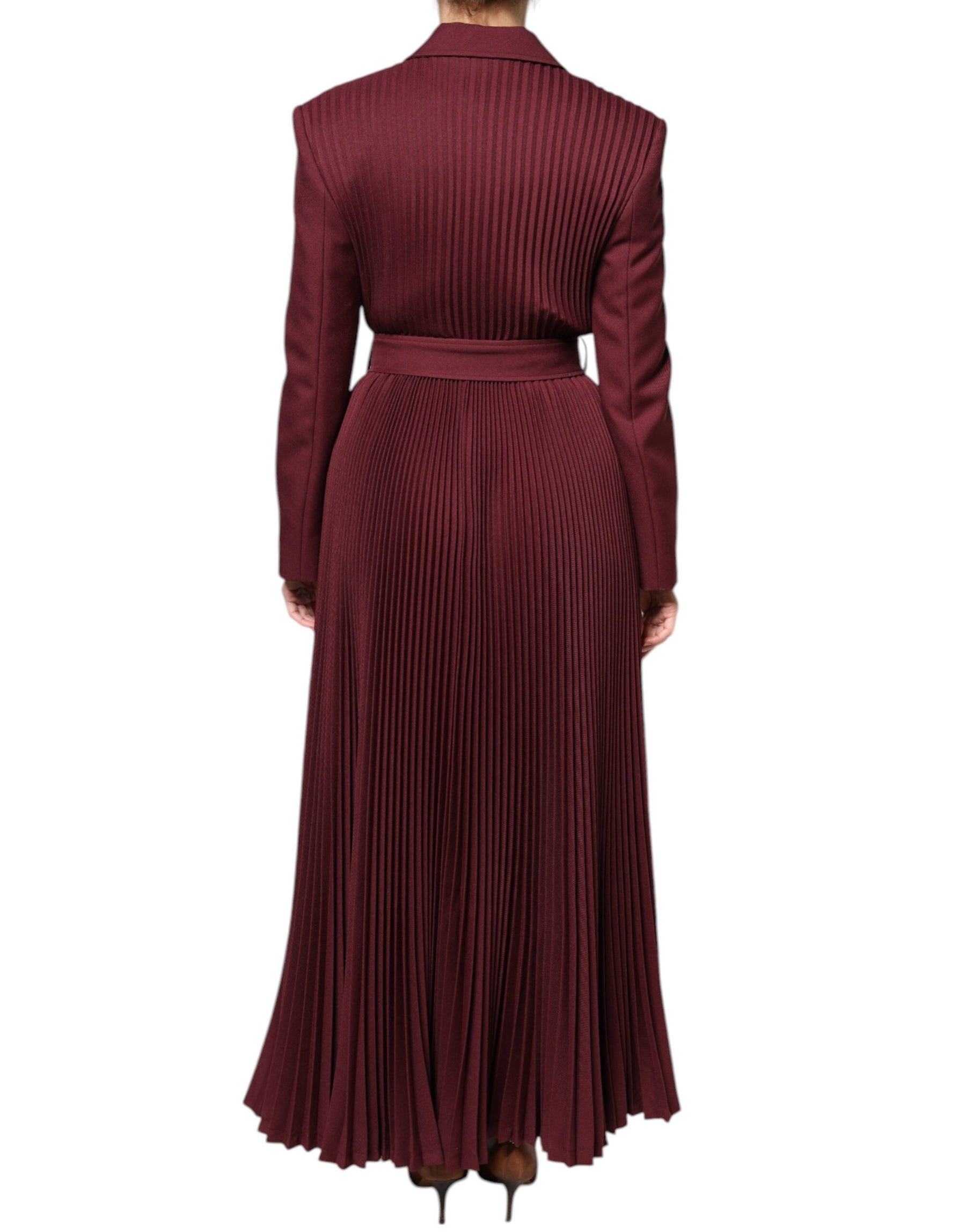 Philosophy Maroon Belted Button Down Dress | Regal Royce