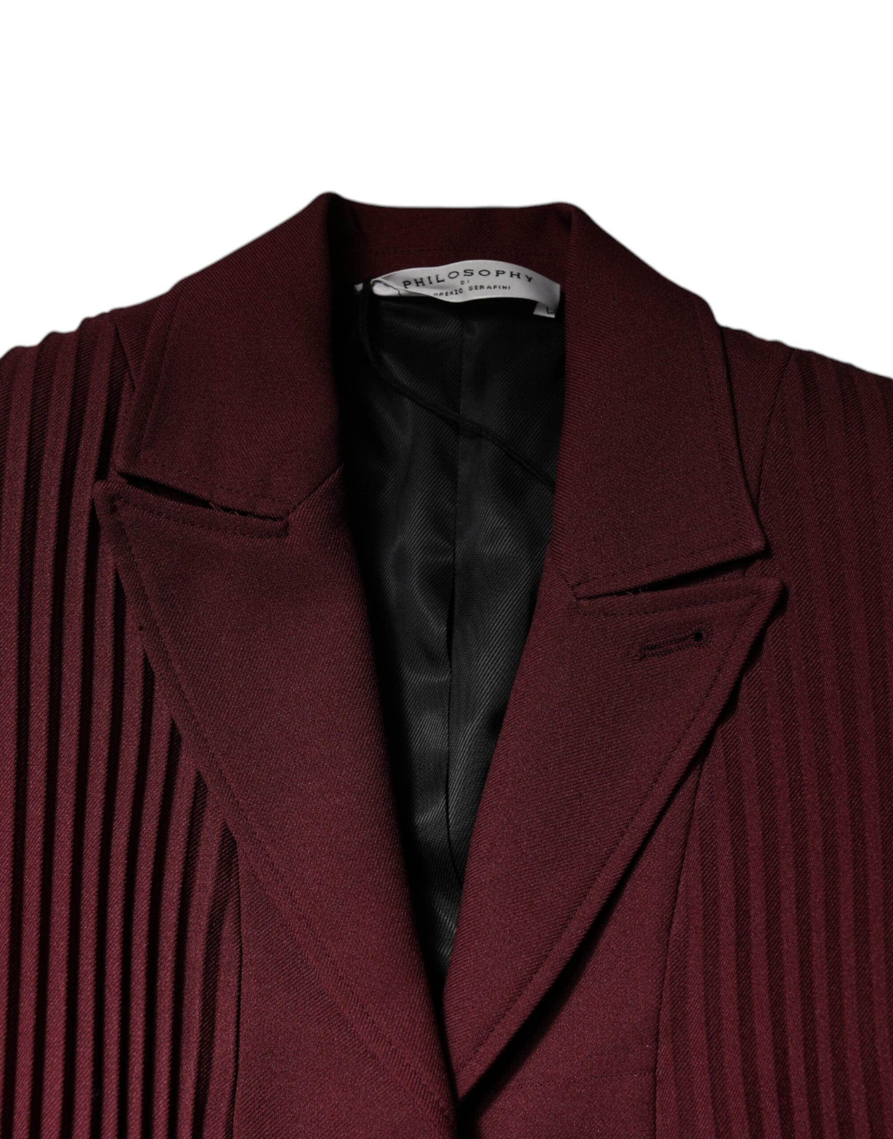 Philosophy Maroon Belted Button Down Dress | Regal Royce