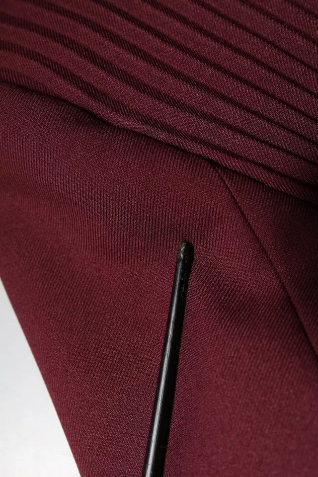 Philosophy Maroon Belted Button Down Dress | Regal Royce