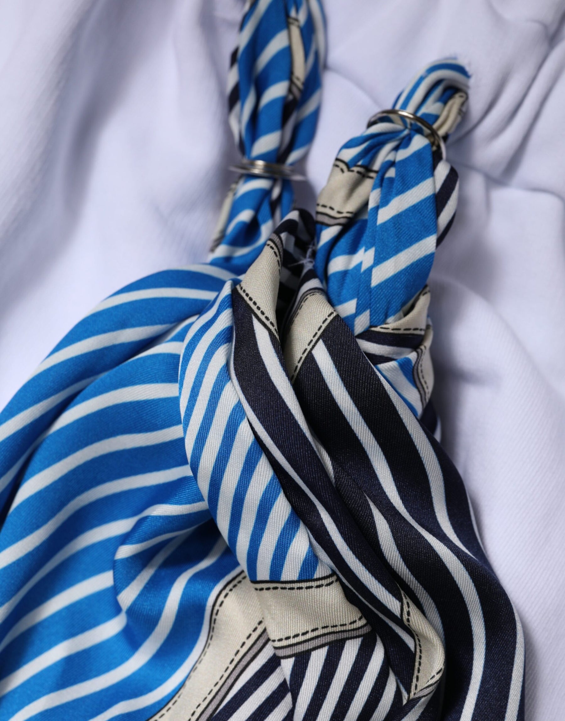 MSGM White Cotton Belted Long Sleeves Crew Neck Mini Dress | Regal Royce