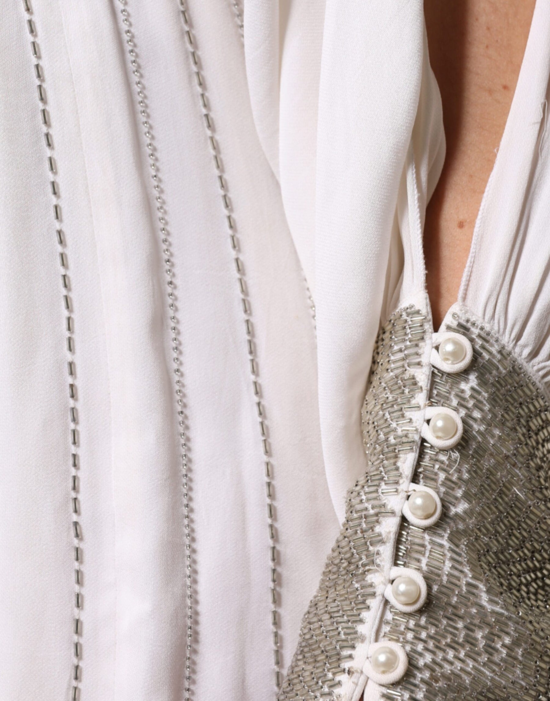Christian Pellizzari Off White Embellished Long Maxi Dress | Regal Royce