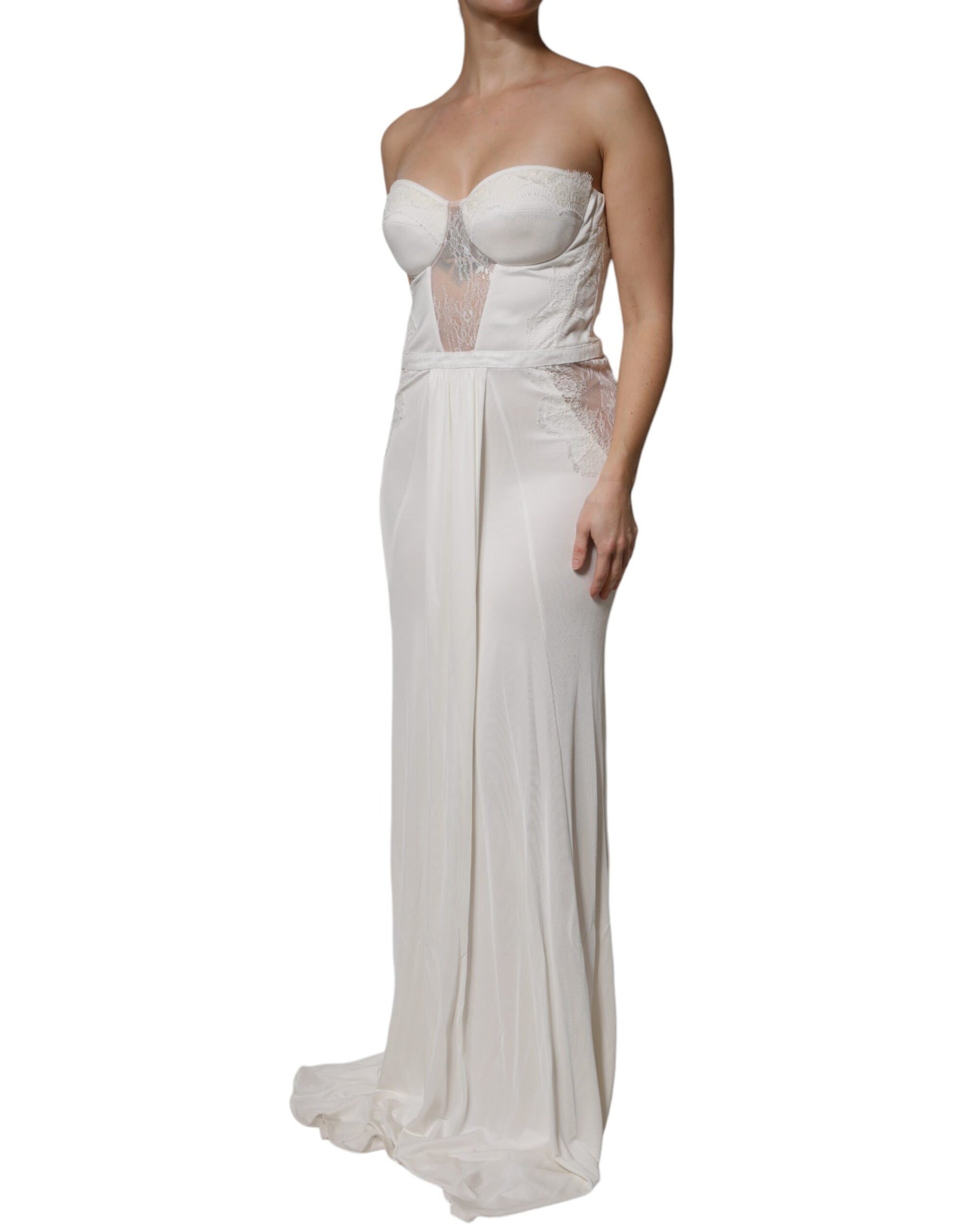 Elisabetta Franchi White Strapless Bustier Mermaid Gown Dress | Regal Royce