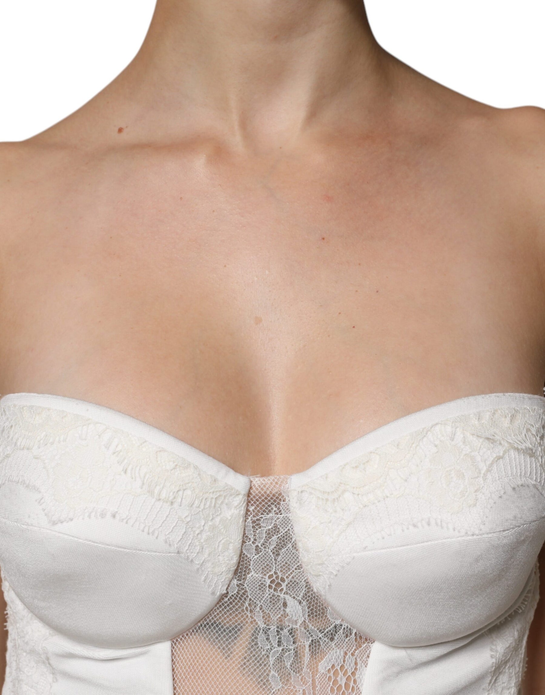 Elisabetta Franchi White Strapless Bustier Mermaid Gown Dress | Regal Royce