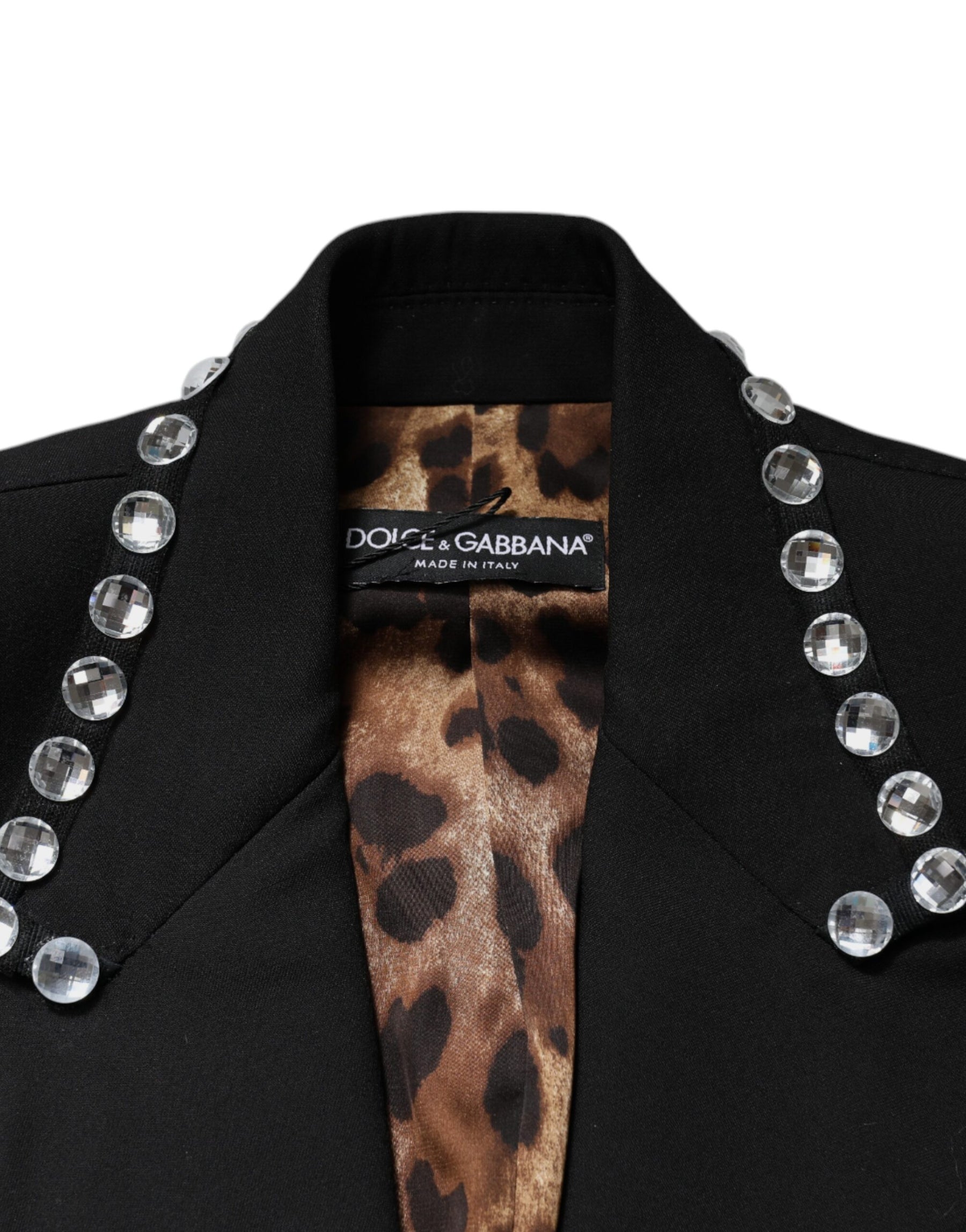 Dolce & Gabbana Black Crystal Double Breasted Blazer Jacket | Regal Royce