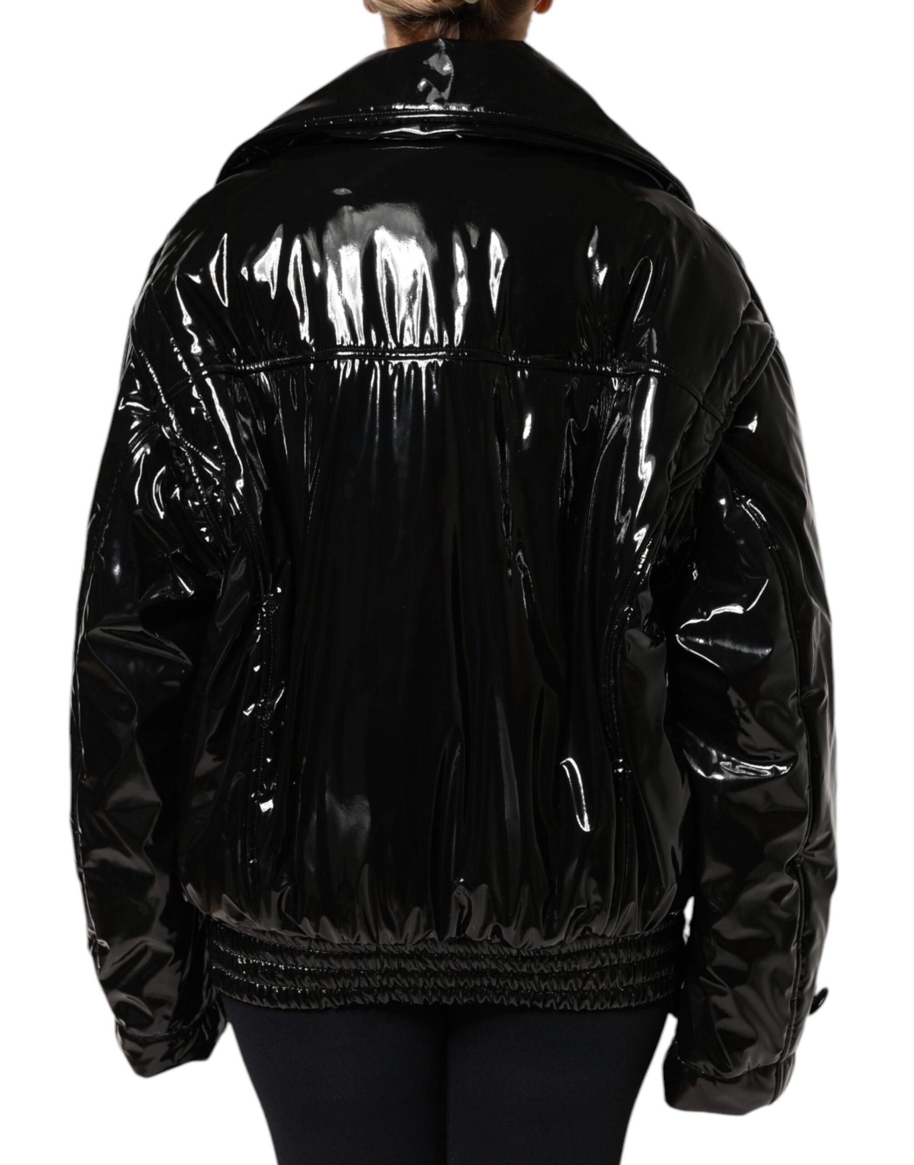 Dolce & Gabbana Black Polyester Button Down Blouson Jacket | Regal Royce