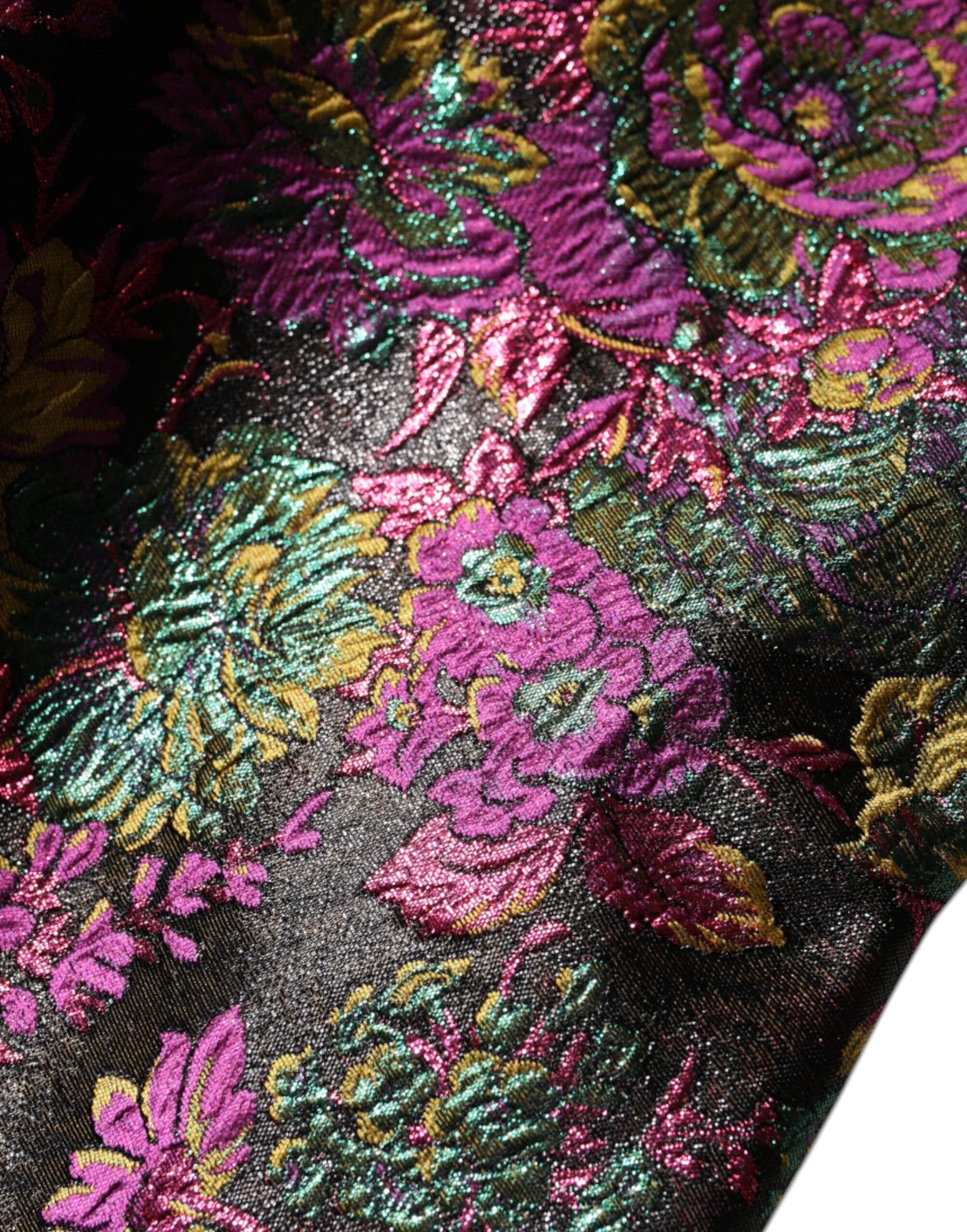Dolce & Gabbana Multicolor Floral Jacquard Cropped Jacket | Regal Royce
