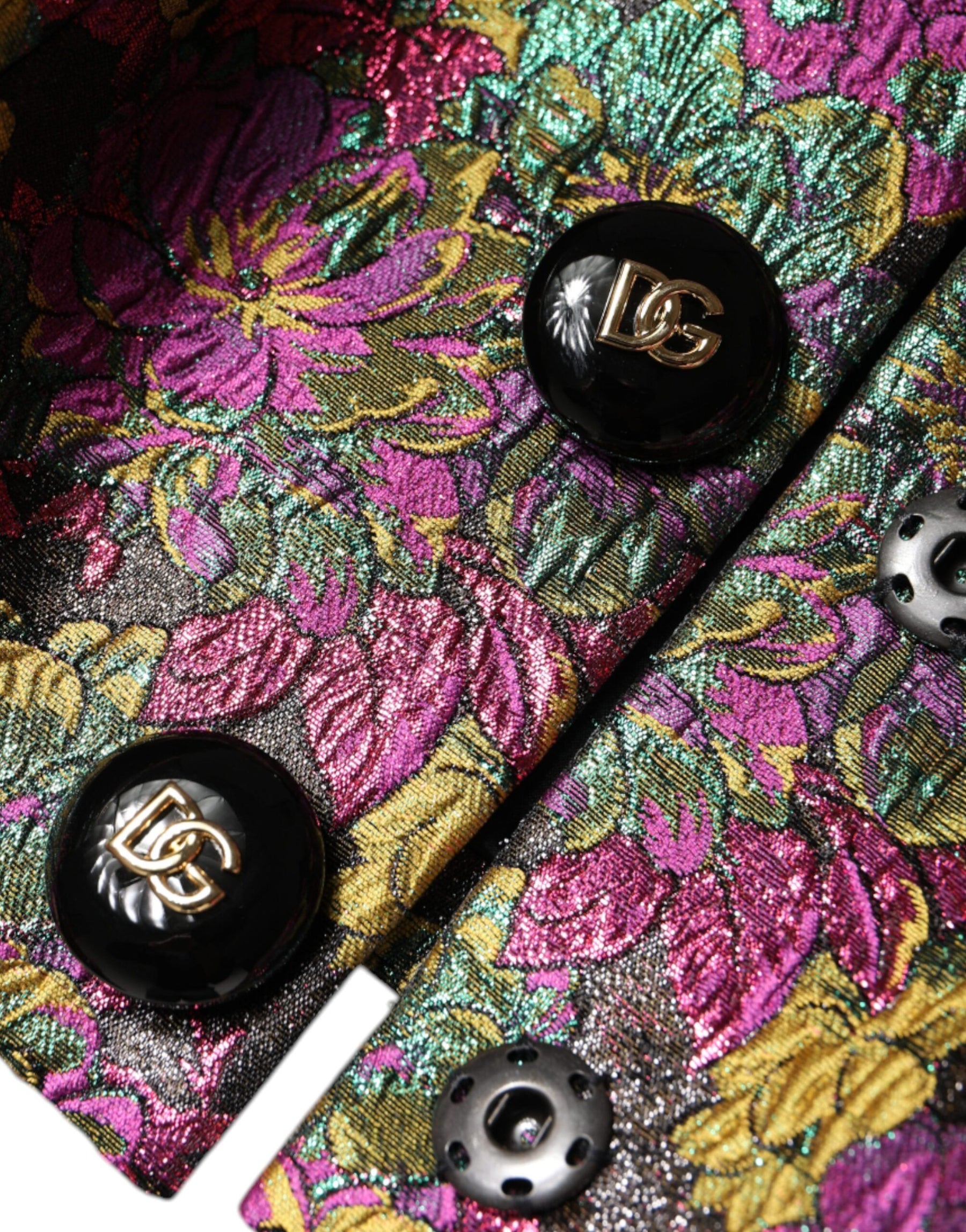 Dolce & Gabbana Multicolor Floral Jacquard Cropped Jacket | Regal Royce