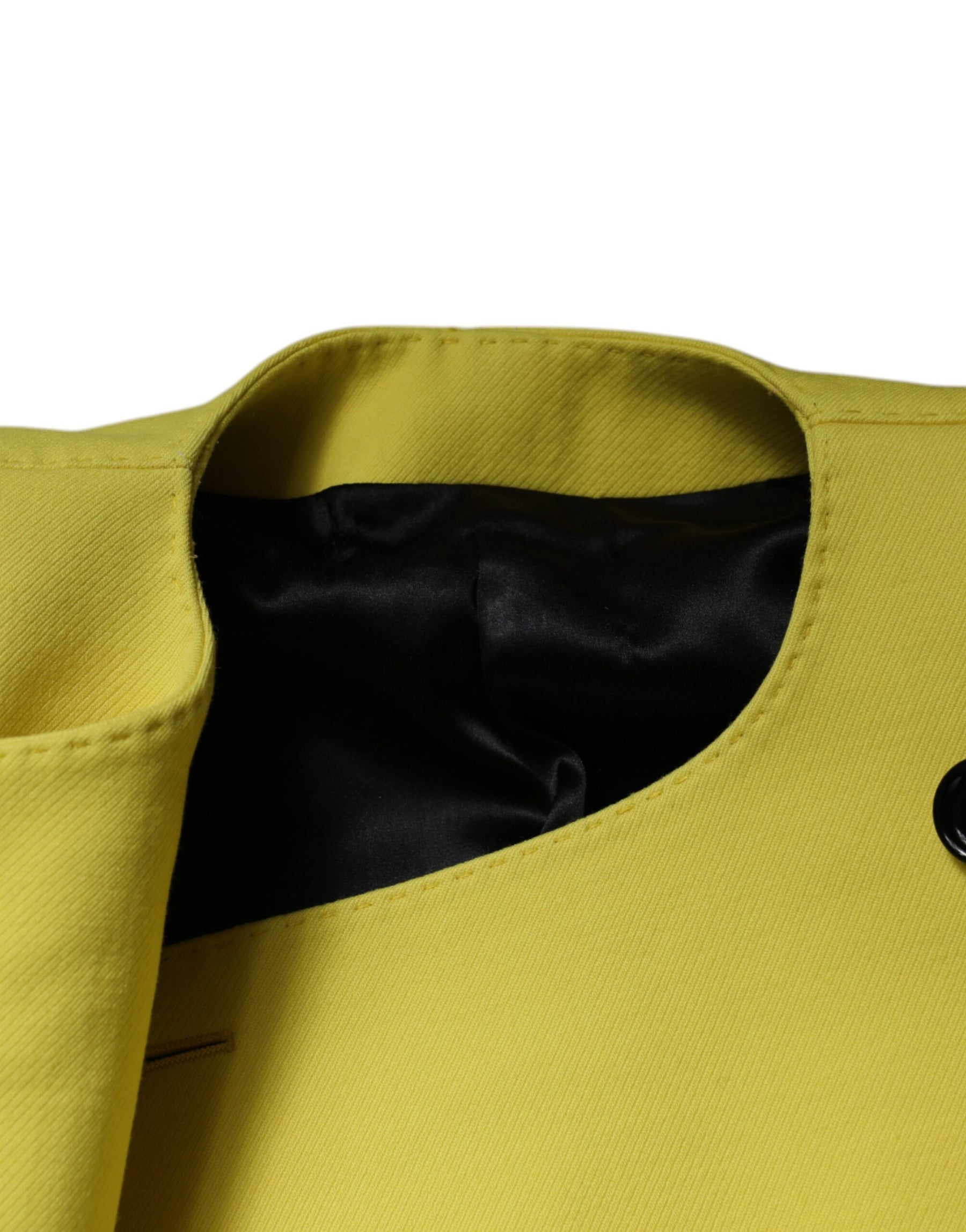 Dolce & Gabbana Lemon Yellow Wool Long Sleeves Cropped Coat Jacket | Regal Royce