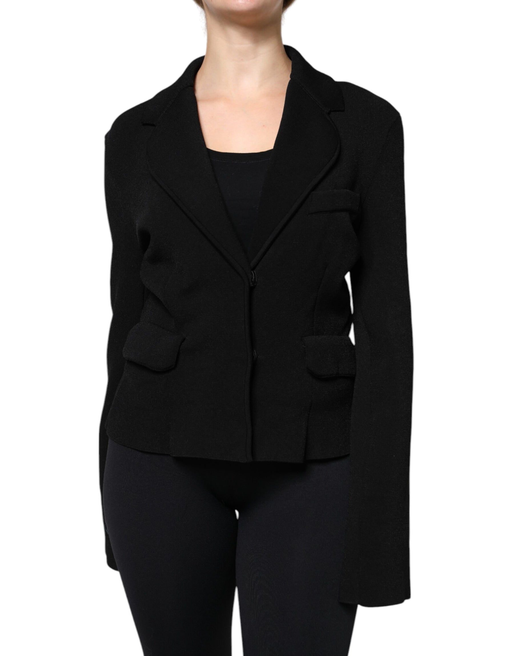 Dolce & Gabbana Black Viscose Single Breasted Blazer Jacket | Regal Royce