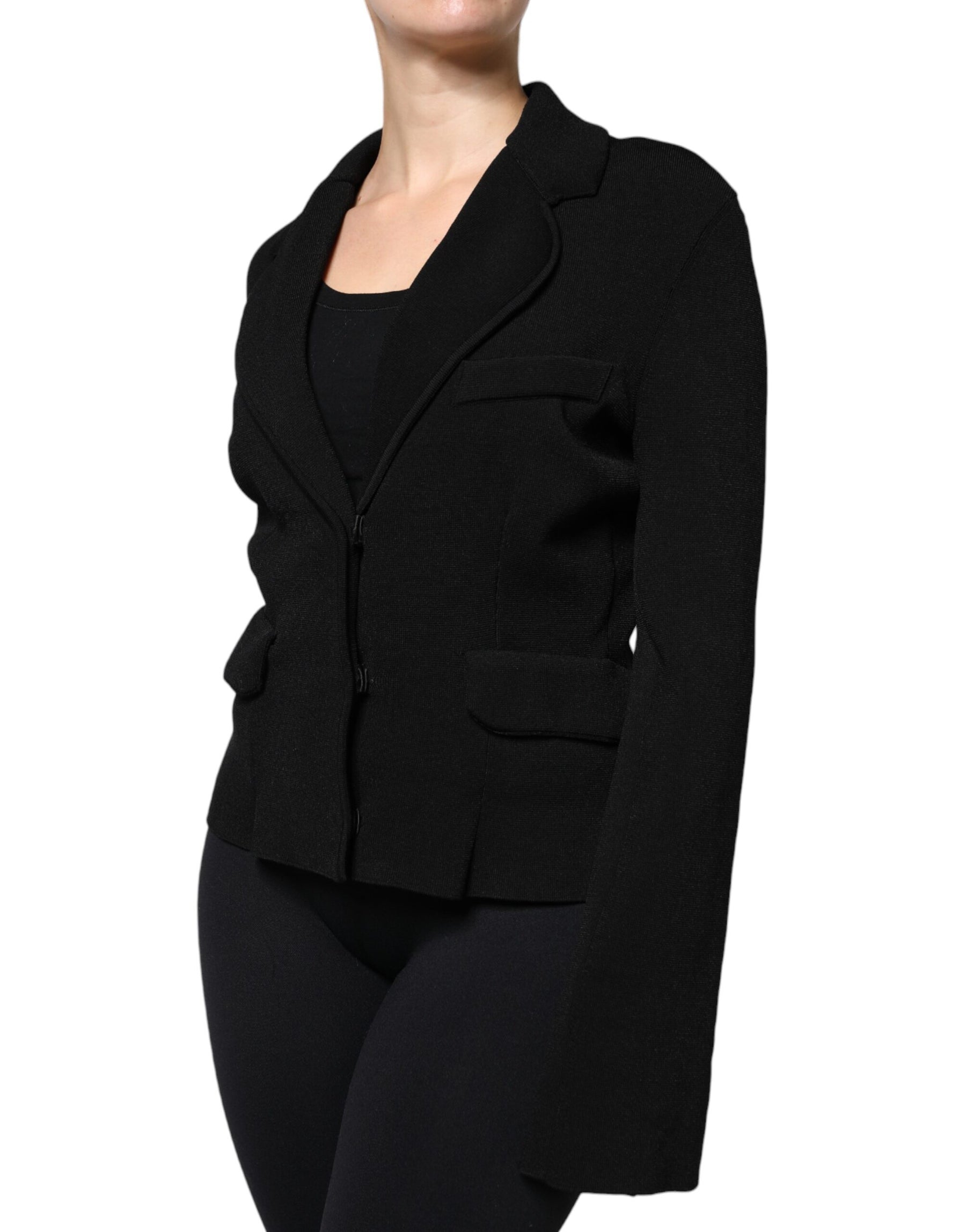 Dolce & Gabbana Black Viscose Single Breasted Blazer Jacket | Regal Royce