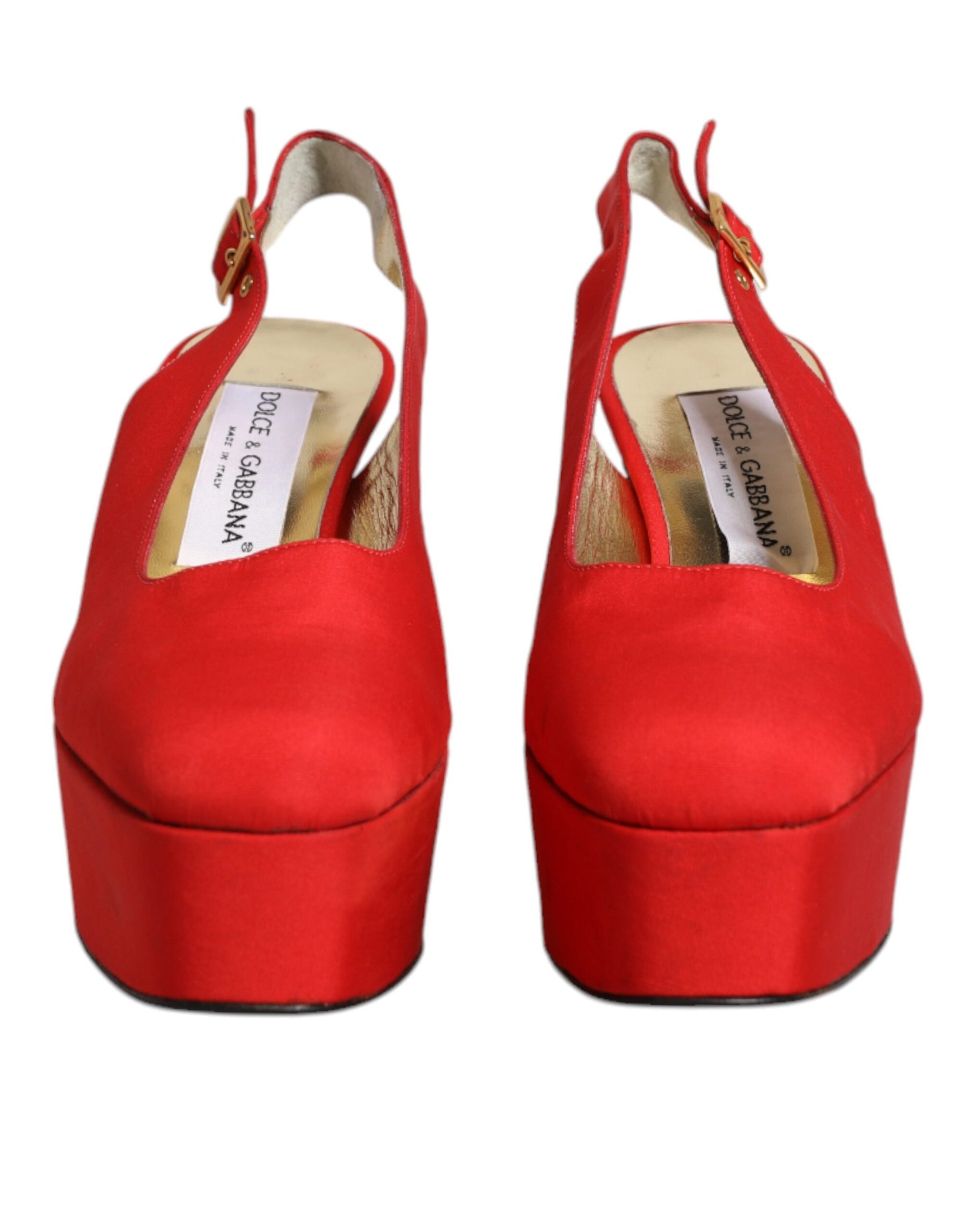 Dolce & Gabbana Red Platform Slingback Heels Sandals Shoes | Regal Royce