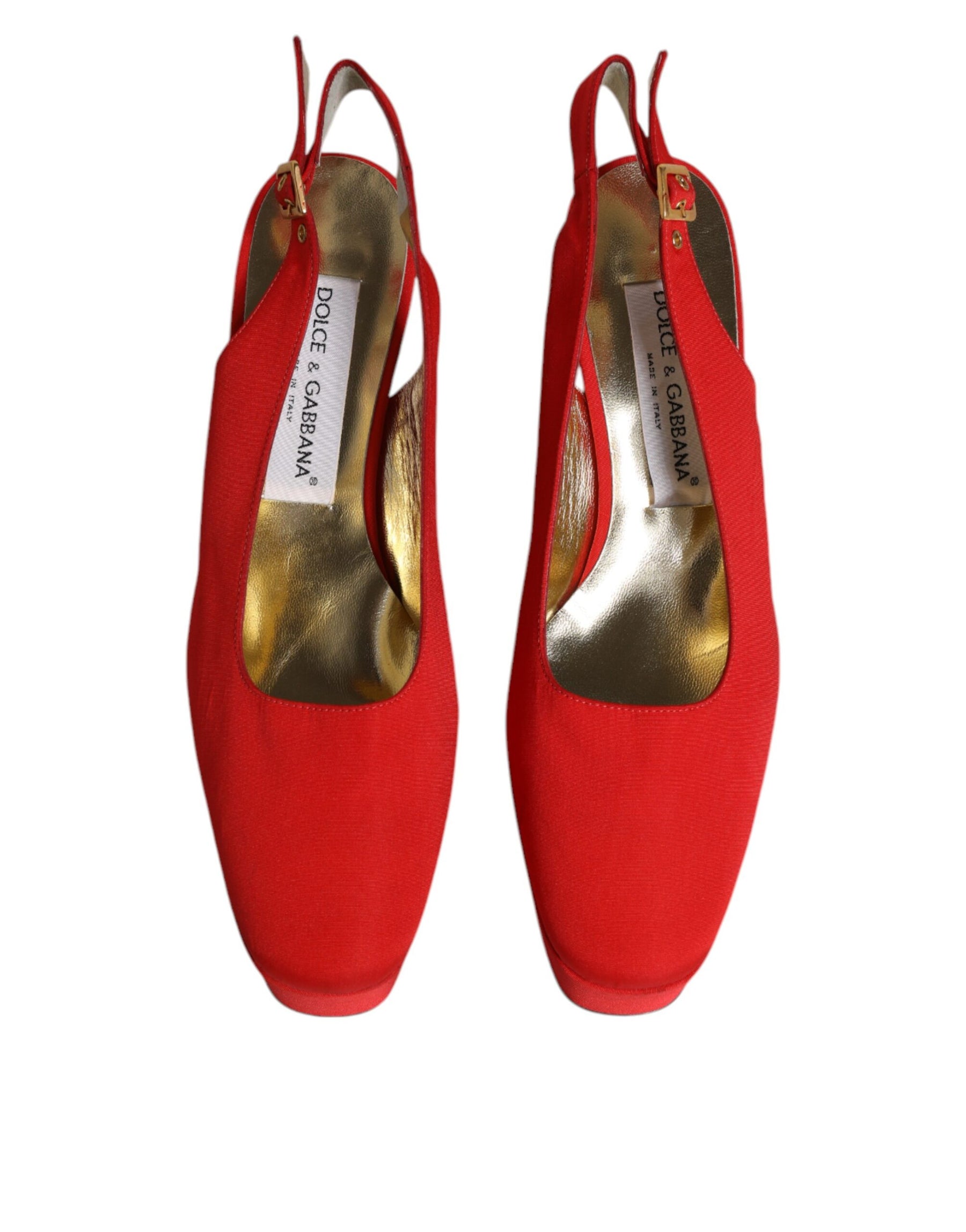 Dolce & Gabbana Red Platform Slingback Heels Sandals Shoes | Regal Royce