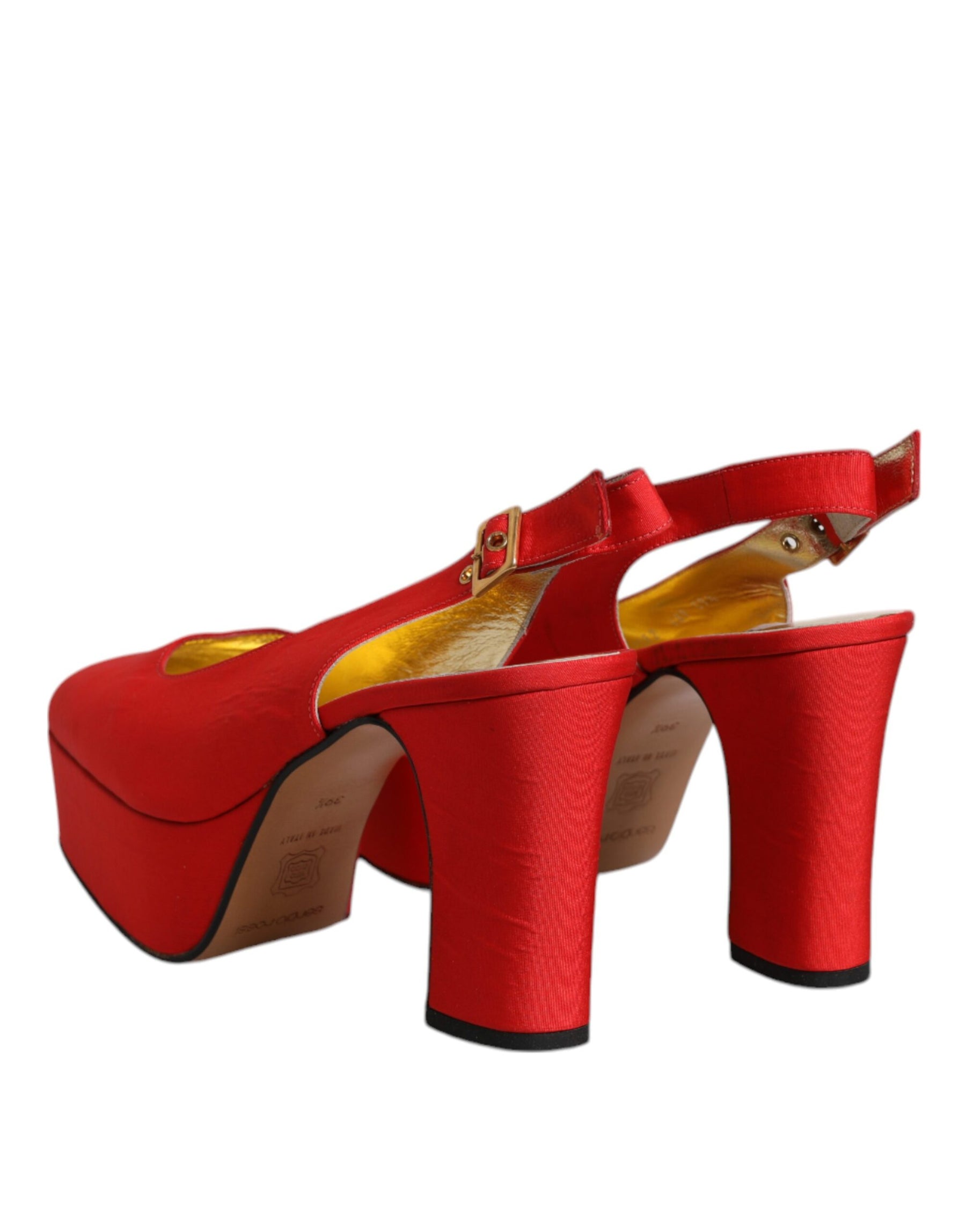 Dolce & Gabbana Red Platform Slingback Heels Sandals Shoes | Regal Royce