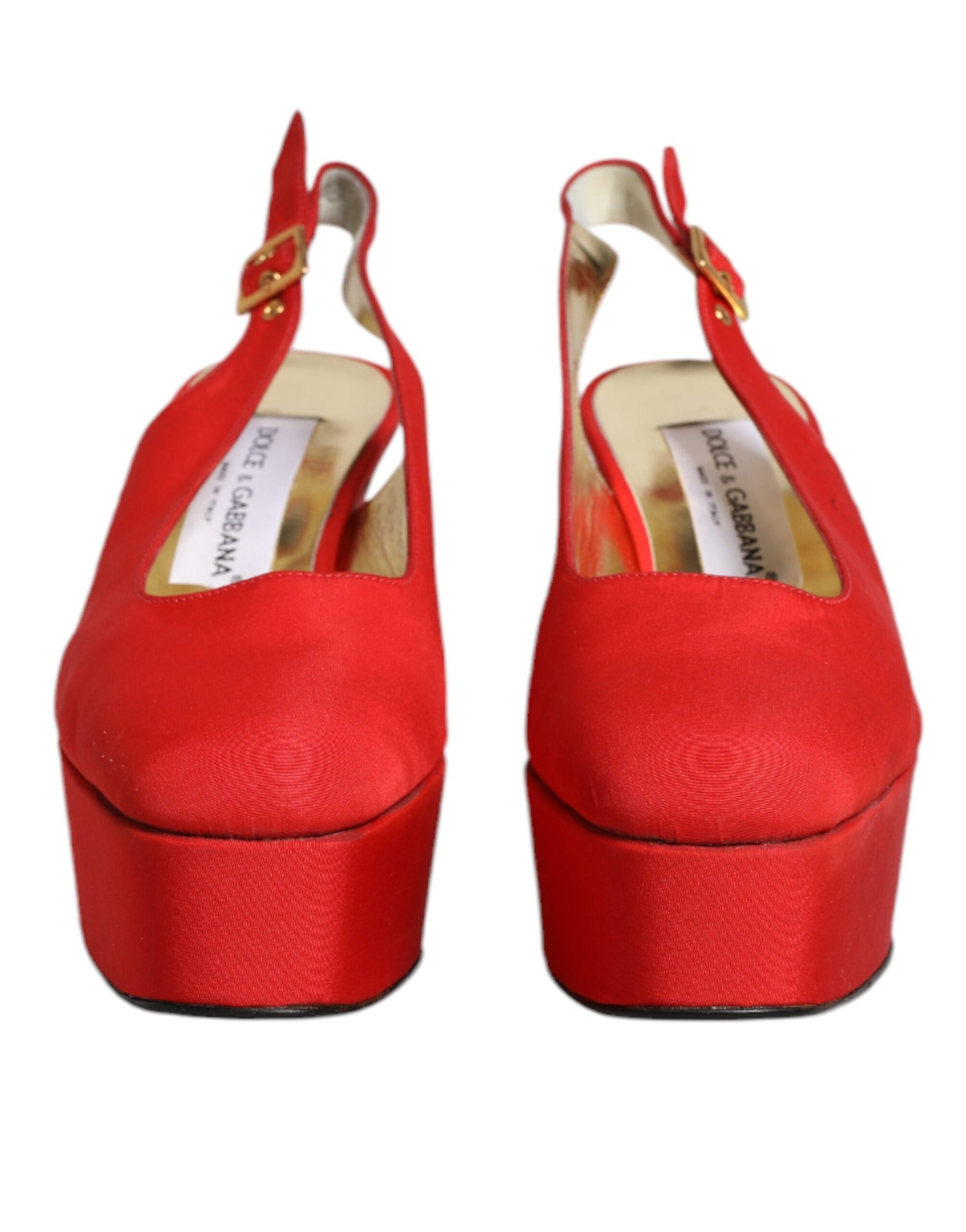 Dolce & Gabbana Red Platform Slingback Heels Sandals Shoes | Regal Royce