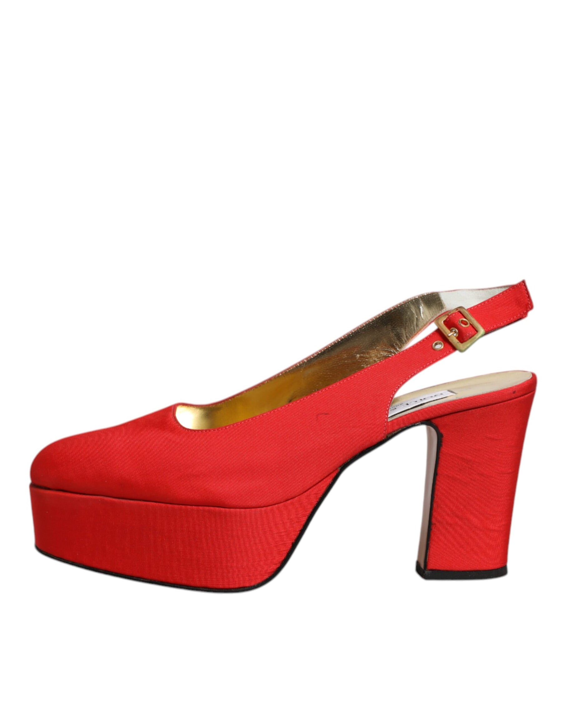 Dolce & Gabbana Red Platform Slingback Heels Sandals Shoes | Regal Royce