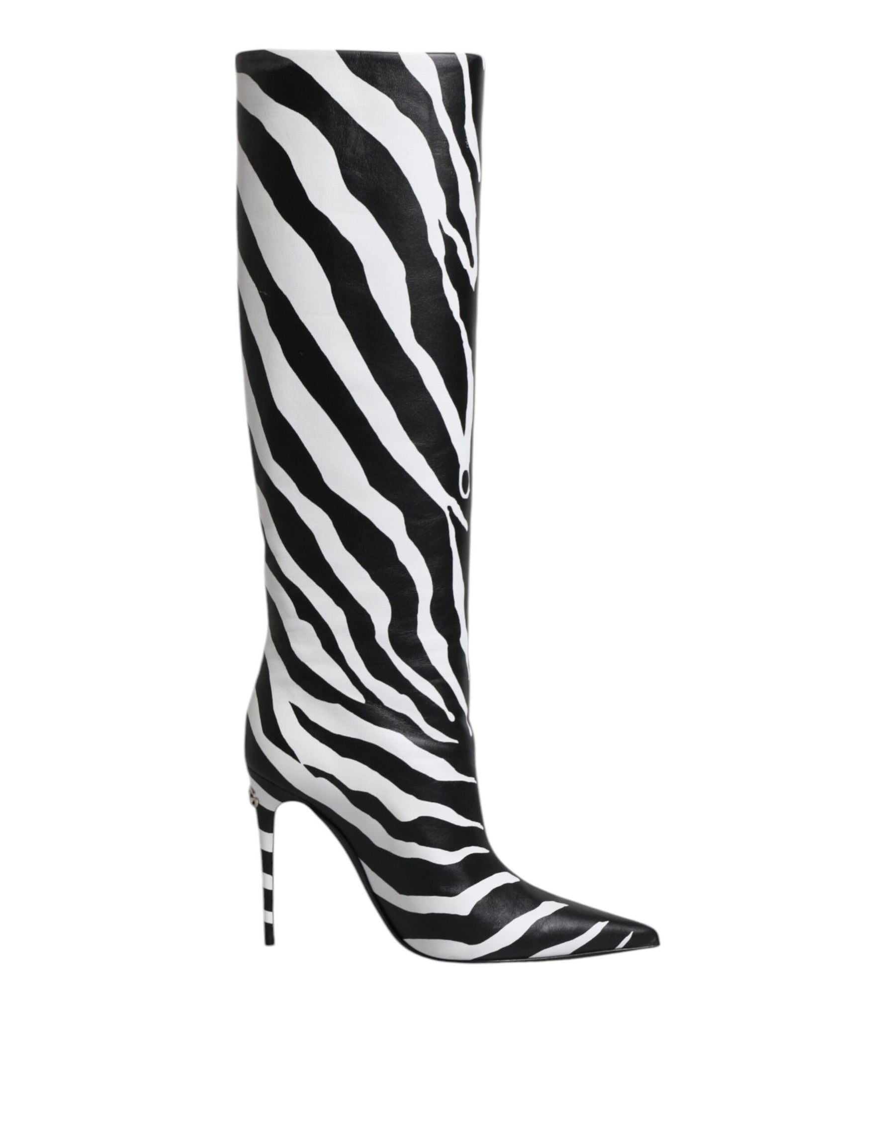 Dolce & Gabbana Black White Zebra Heels High Boots Shoes | Regal Royce