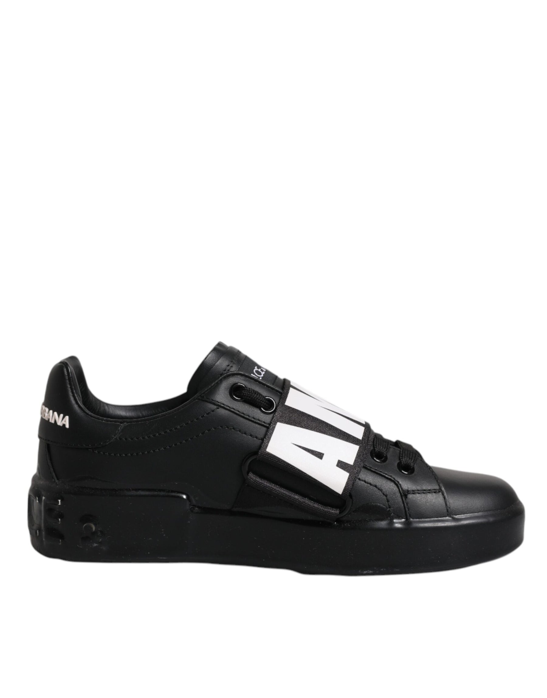 Dolce & Gabbana Black D&G AMORE Low Top Sneakers Shoes | Regal Royce