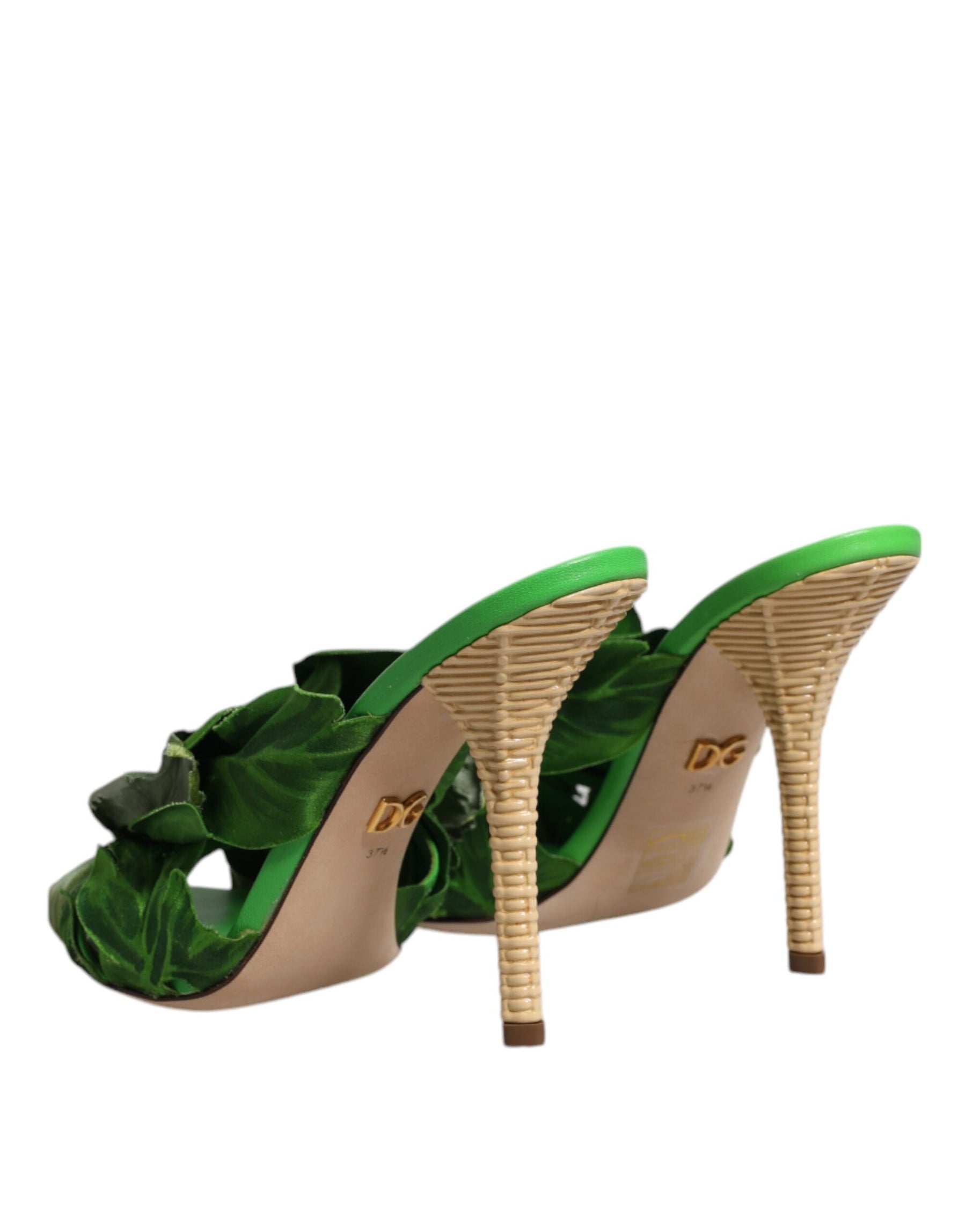 Dolce & Gabbana Green Crystal Slides KEIRA Sandal Shoes | Regal Royce