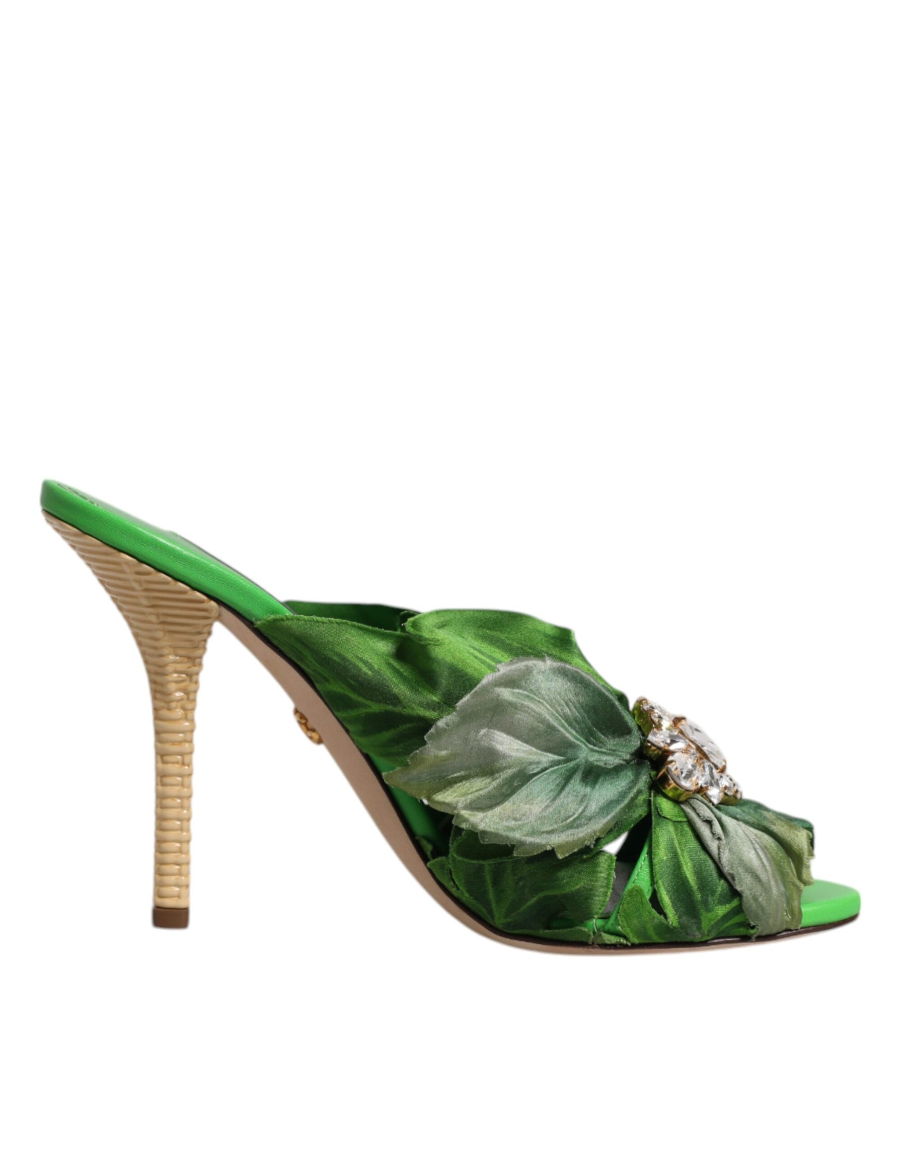 Dolce & Gabbana Green Crystal Slides KEIRA Sandal Shoes | Regal Royce