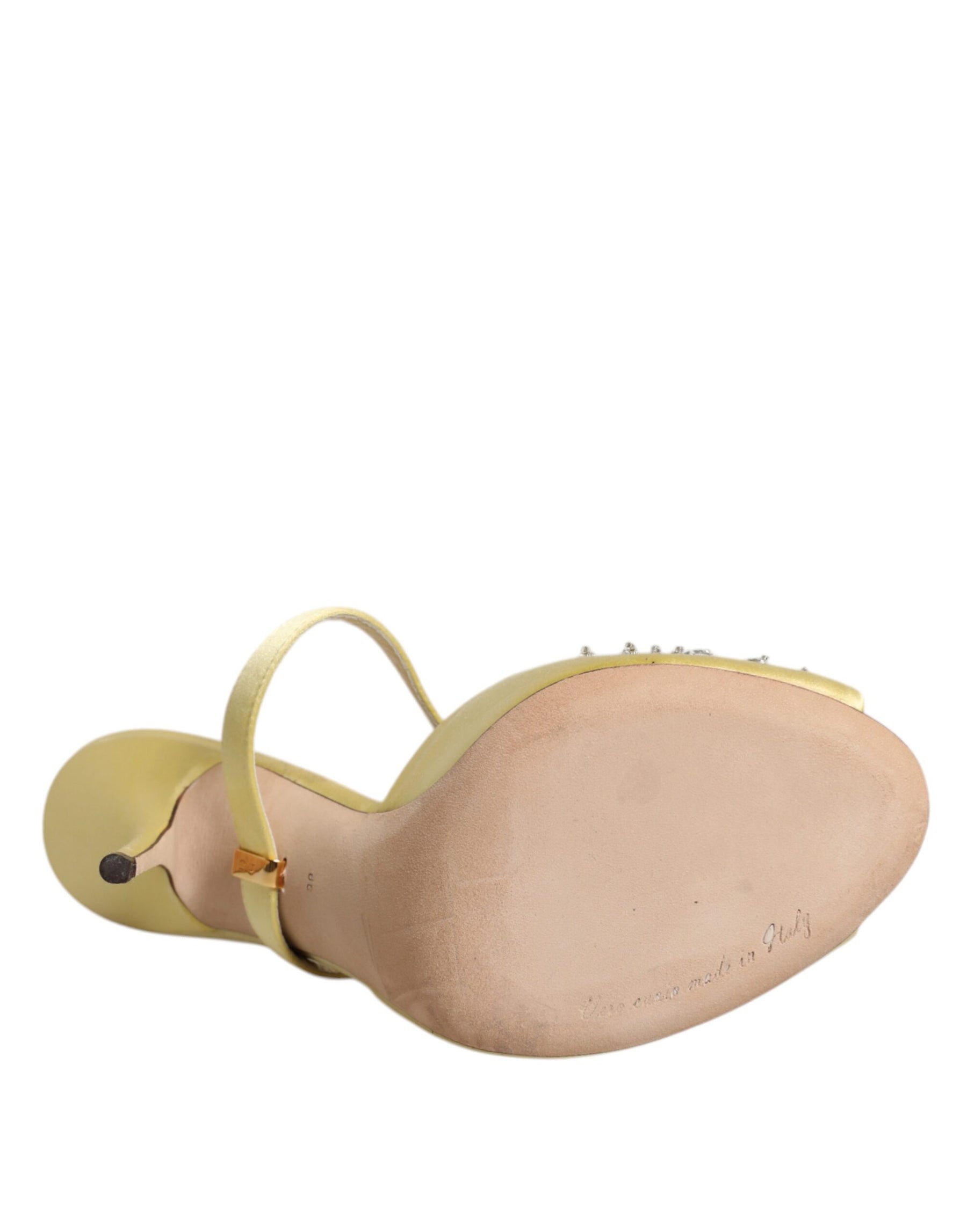 Dolce & Gabbana Yellow Crystal Slides KEIRA Sandals Shoes | Regal Royce