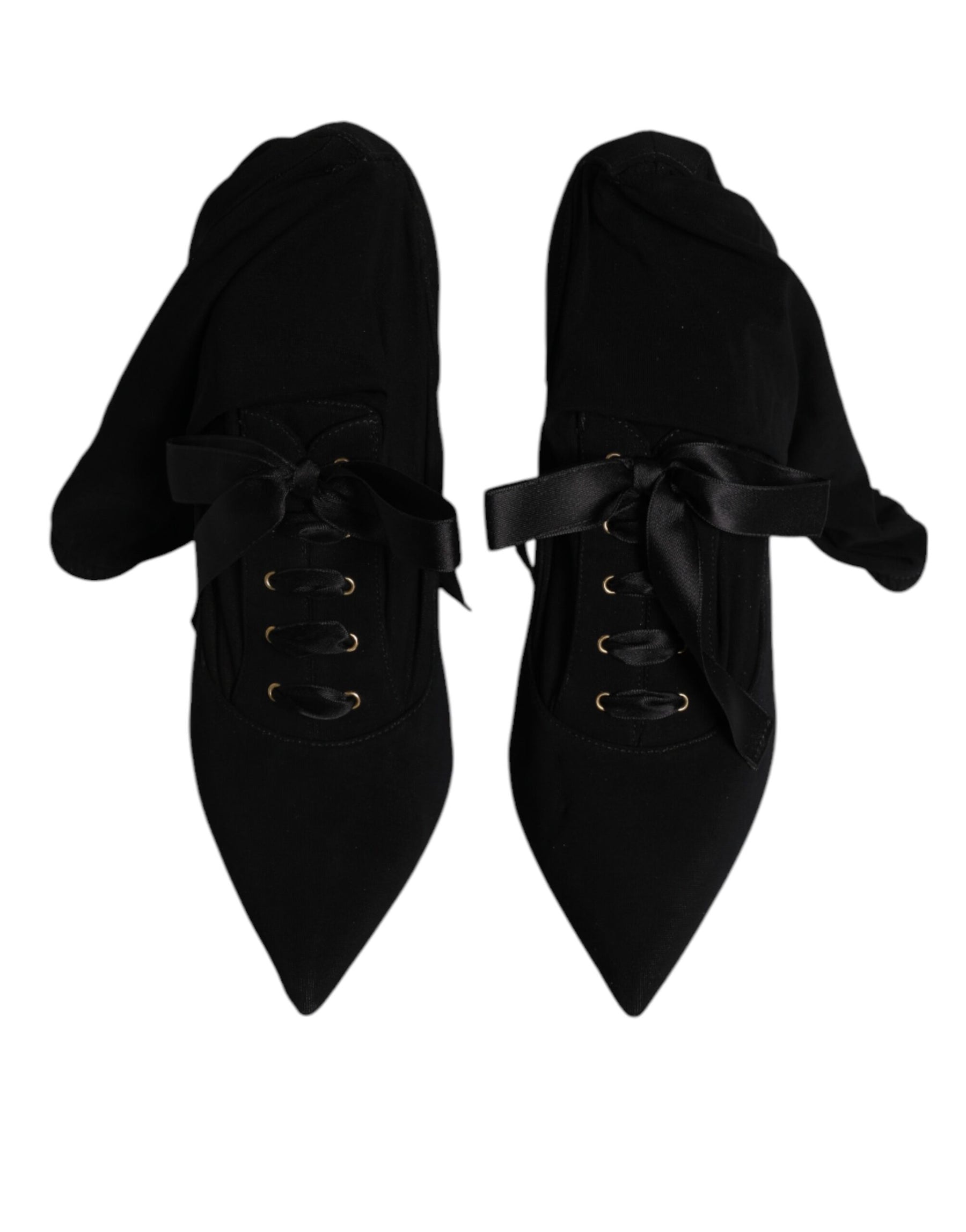 Dolce & Gabbana Black Stiletto Heels Mid Calf Boots Shoes | Regal Royce
