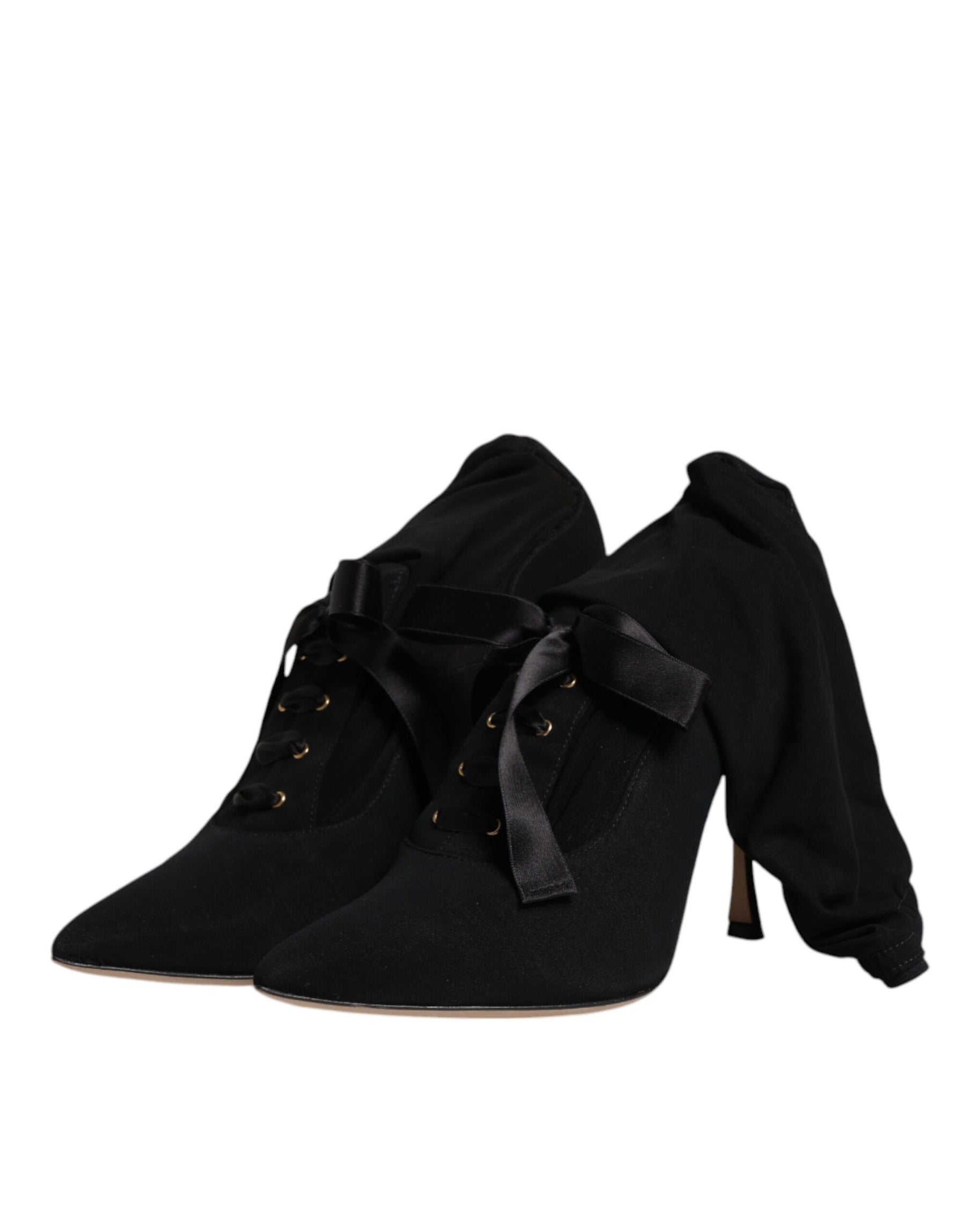 Dolce & Gabbana Black Stiletto Heels Mid Calf Boots Shoes | Regal Royce