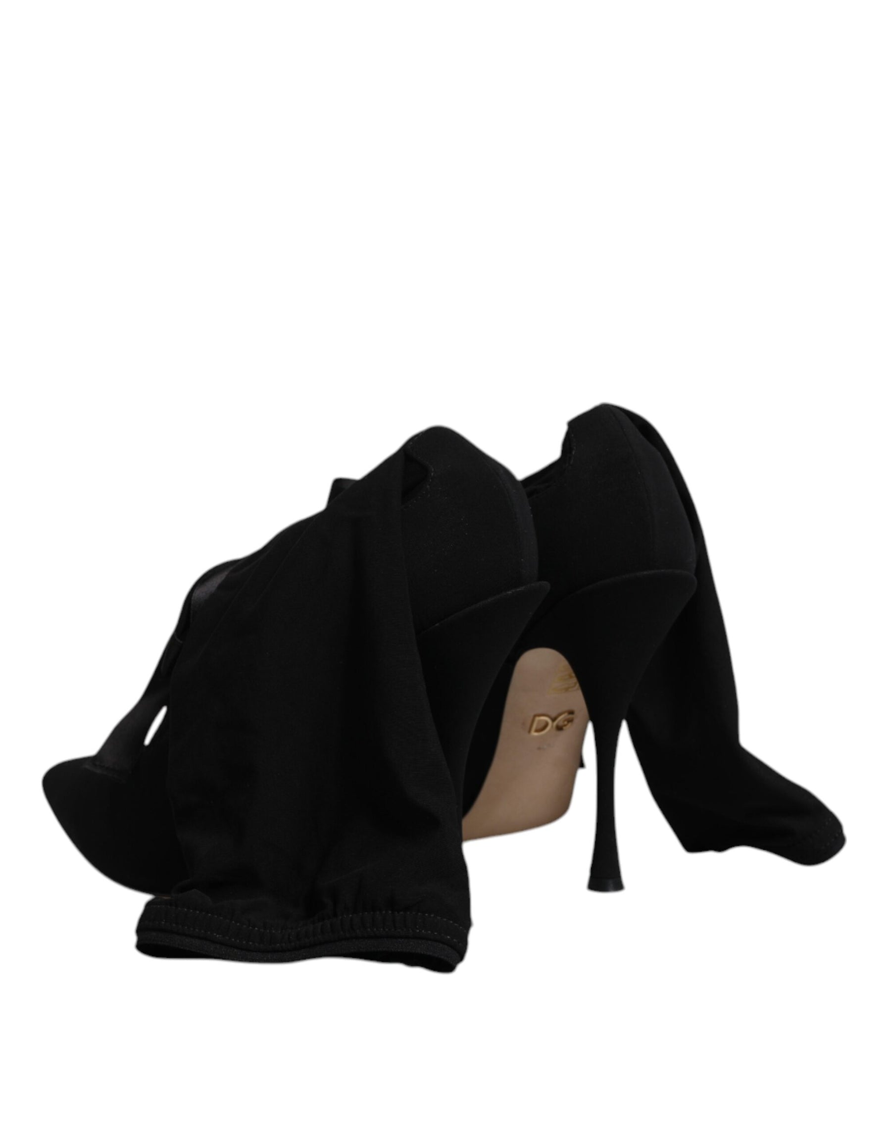 Dolce & Gabbana Black Stiletto Heels Mid Calf Boots Shoes | Regal Royce