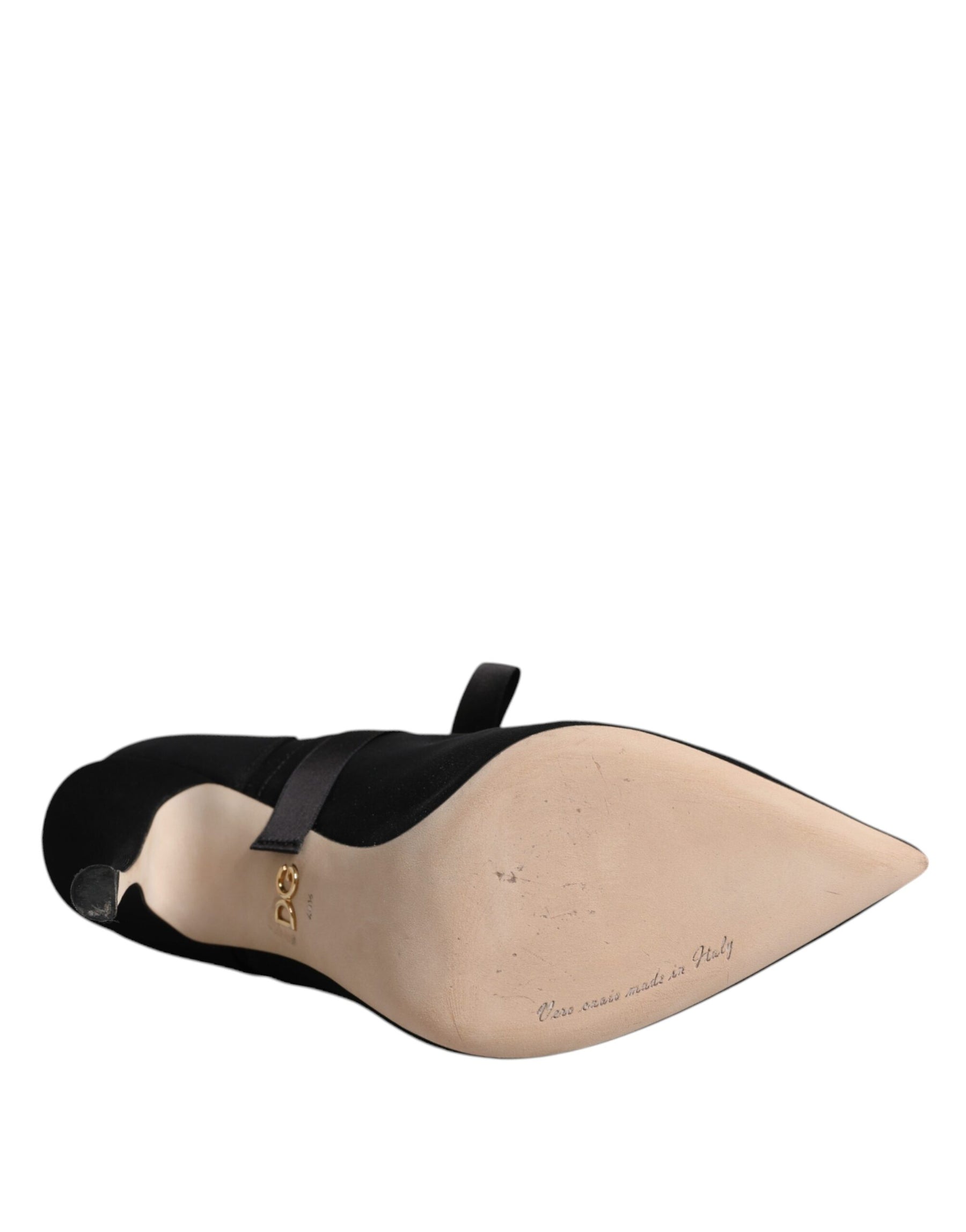 Dolce & Gabbana Black Stiletto Heels Mid Calf Boots Shoes | Regal Royce