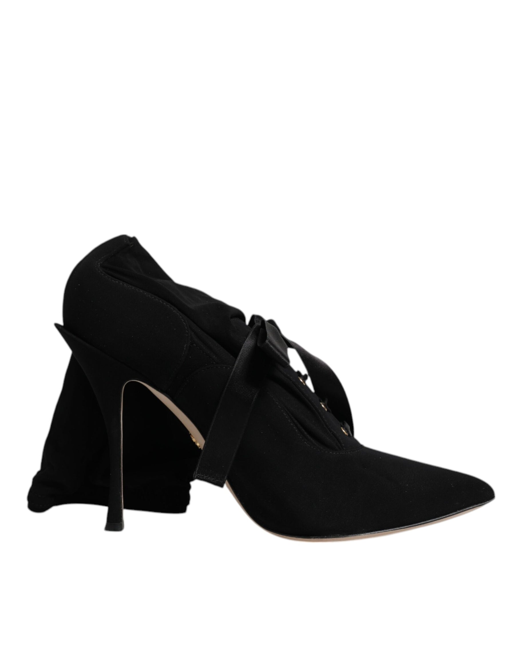 Dolce & Gabbana Black Stiletto Heels Mid Calf Boots Shoes | Regal Royce