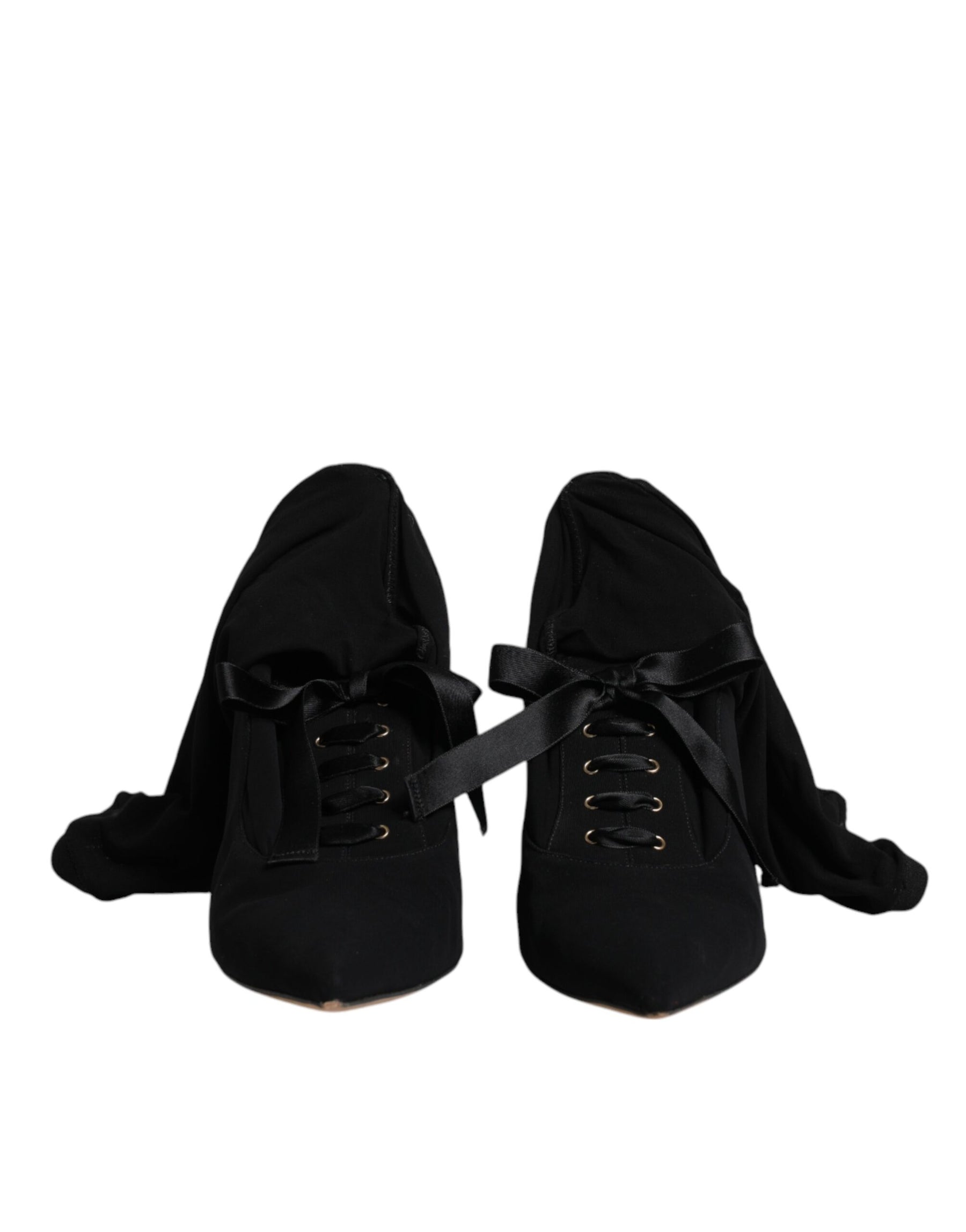 Dolce & Gabbana Black Stiletto Heels Mid Calf Boots Shoes | Regal Royce