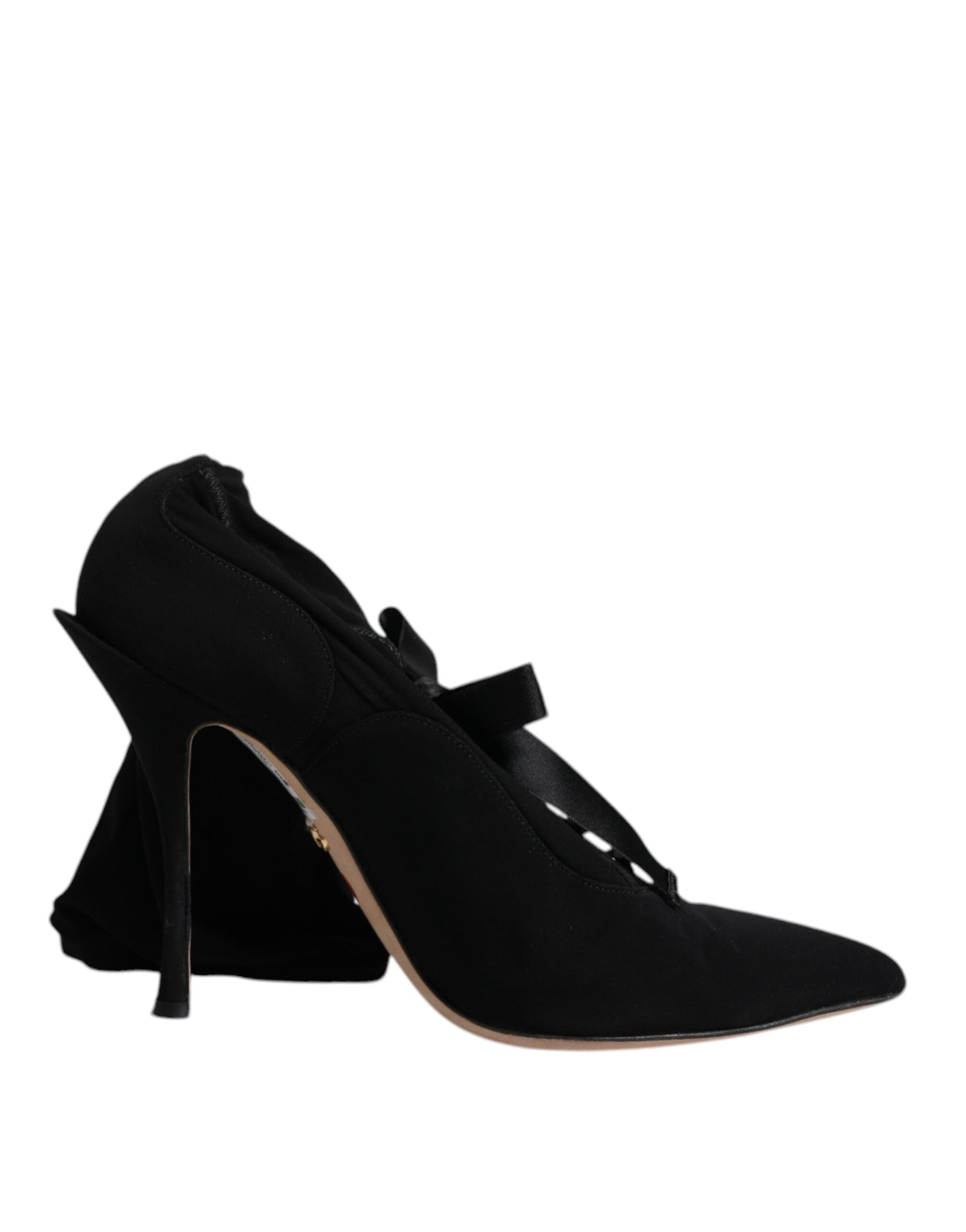 Dolce & Gabbana Black Stiletto Heels Mid Calf Boots Shoes | Regal Royce