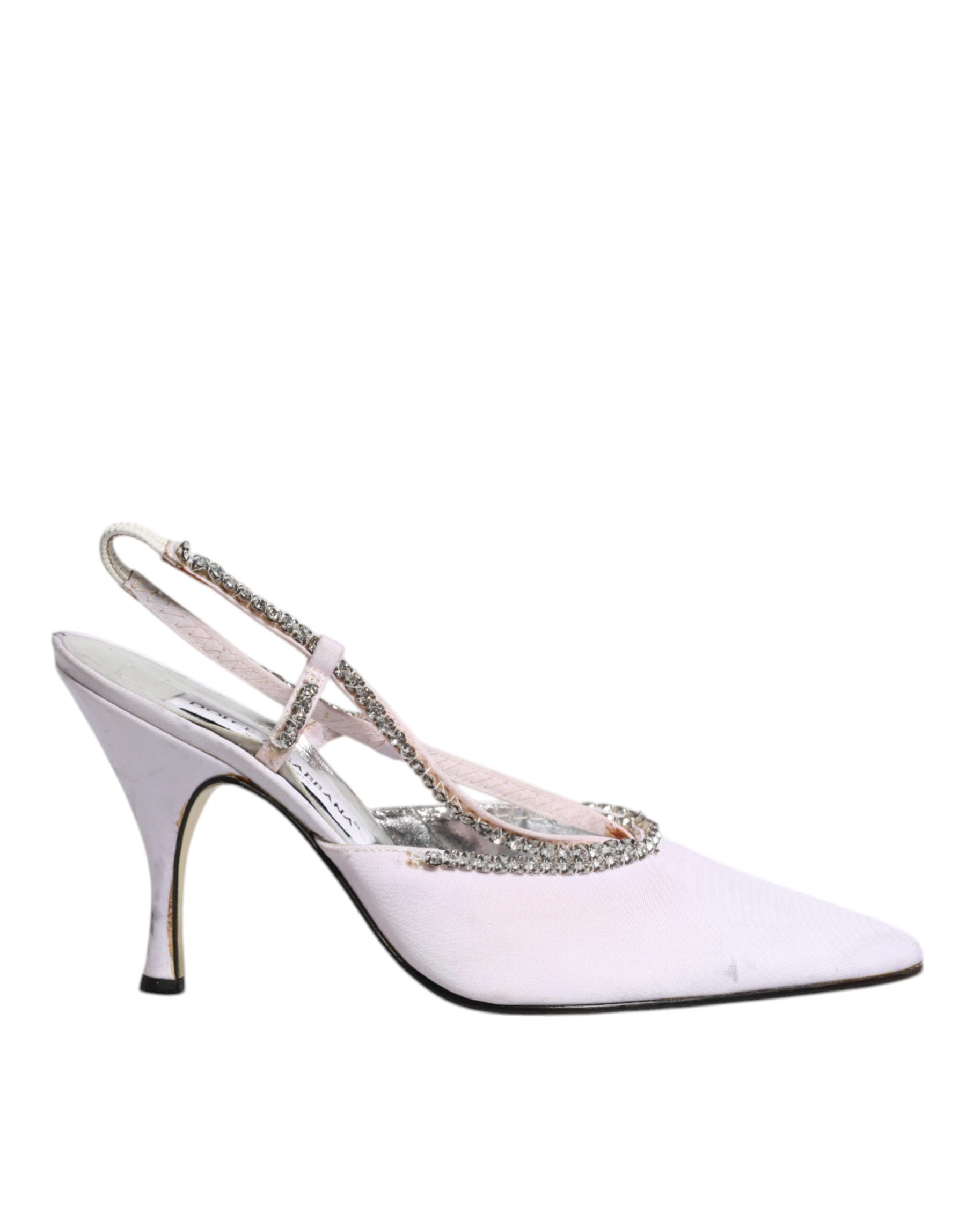 Dolce & Gabbana White Strass Crystal Slingbacks Pumps Shoes | Regal Royce
