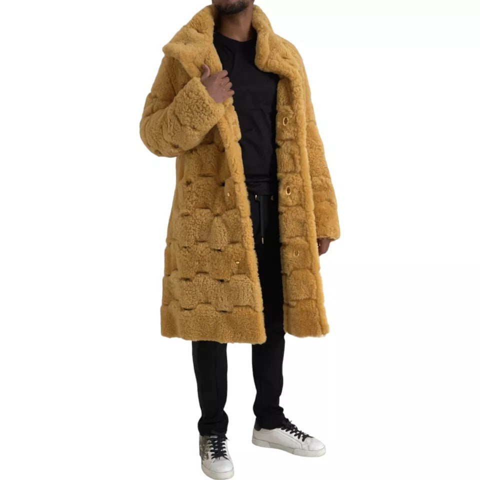 Bottega Veneta Yellow Wool Long Teddy Coat Jacket | Regal Royce