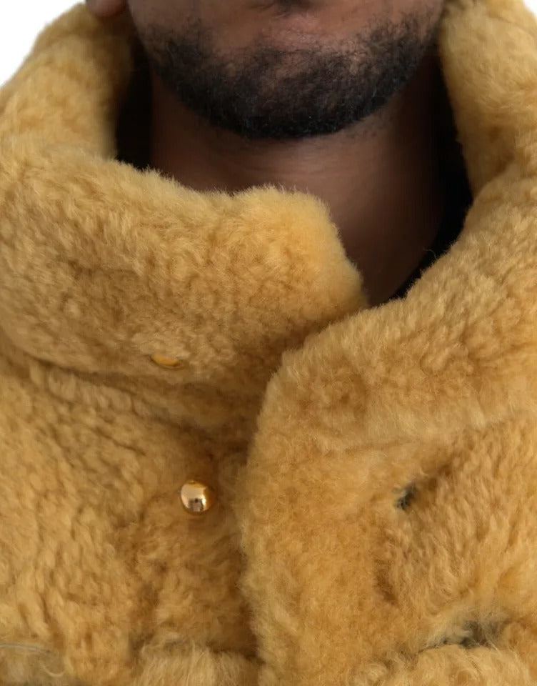 Bottega Veneta Yellow Wool Long Teddy Coat Jacket | Regal Royce