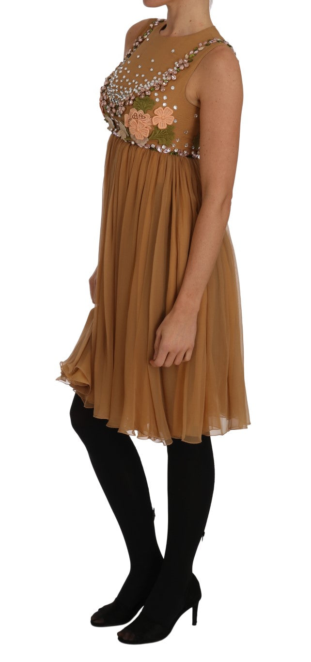 Dolce & Gabbana Crystal Silk Gold A-Line Gown Dress | Regal Royce