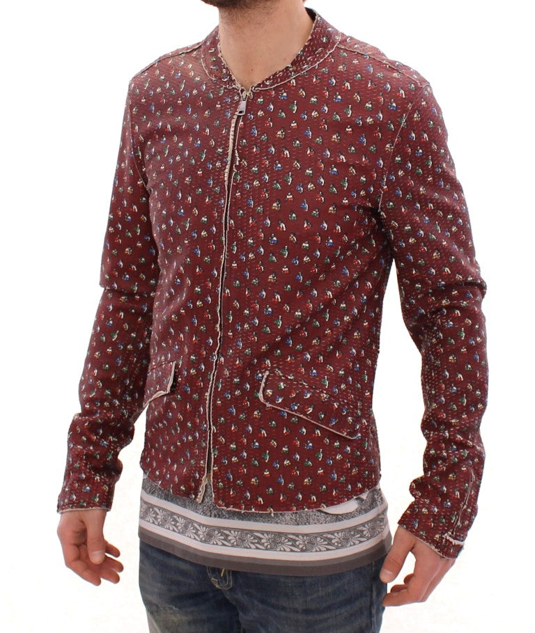 Dolce & Gabbana Bordeaux Leather Boxer Print Jacket Coat | Regal Royce