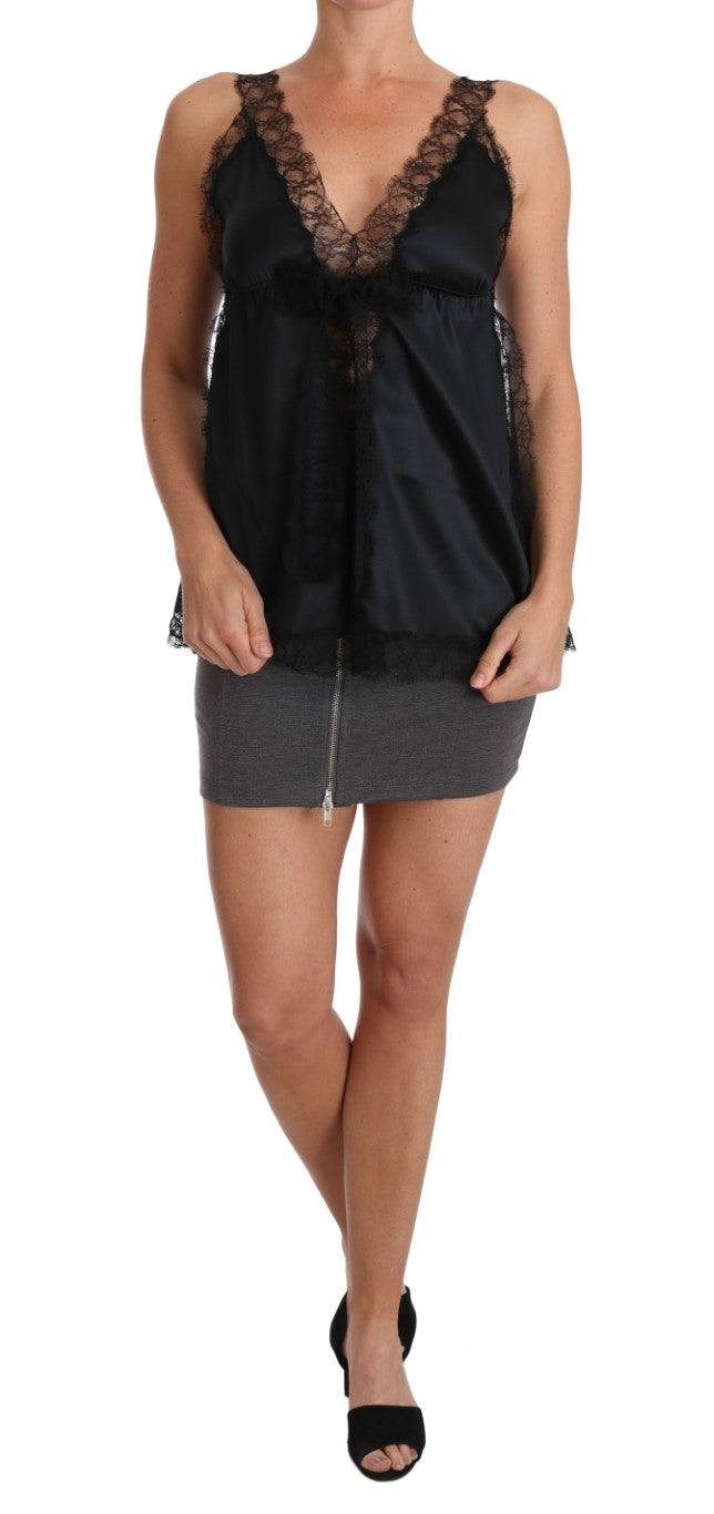 Dolce & Gabbana Lingerie Cami Black Lace Silk Stretch | Regal Royce