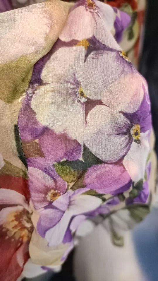 Dolce & Gabbana Beige Floral Sleeveless A-line Mini Dress | Regal Royce