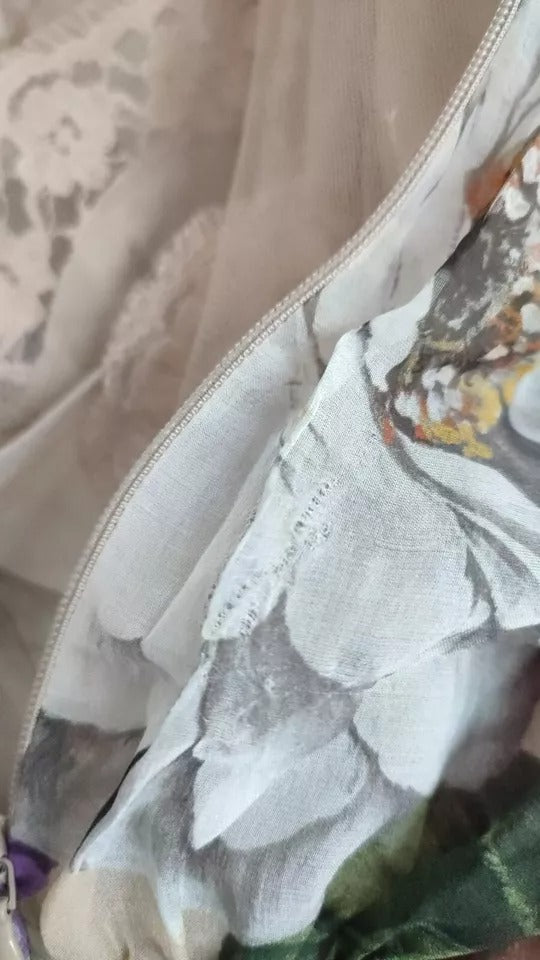 Dolce & Gabbana Beige Floral Sleeveless A-line Mini Dress | Regal Royce