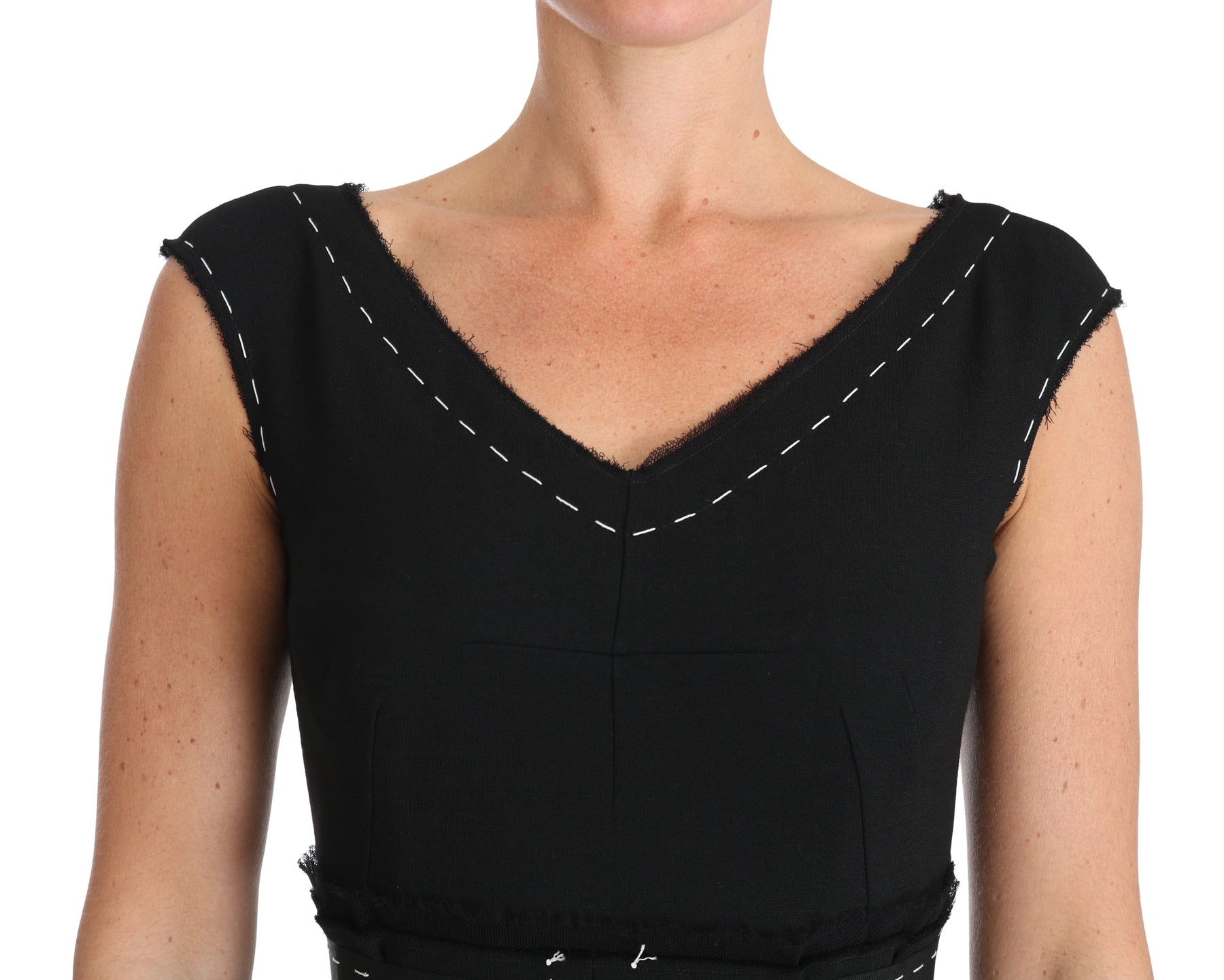 Dolce & Gabbana Black Wool Stretch A-line Sheath Dress | Regal Royce